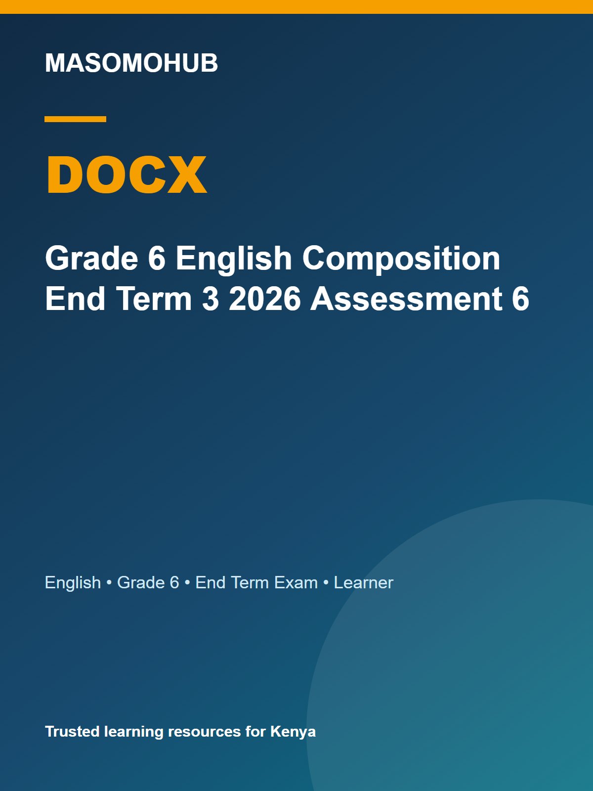 Thumbnail preview of Grade 6 English Composition End Term 3 2026 Assessment 6