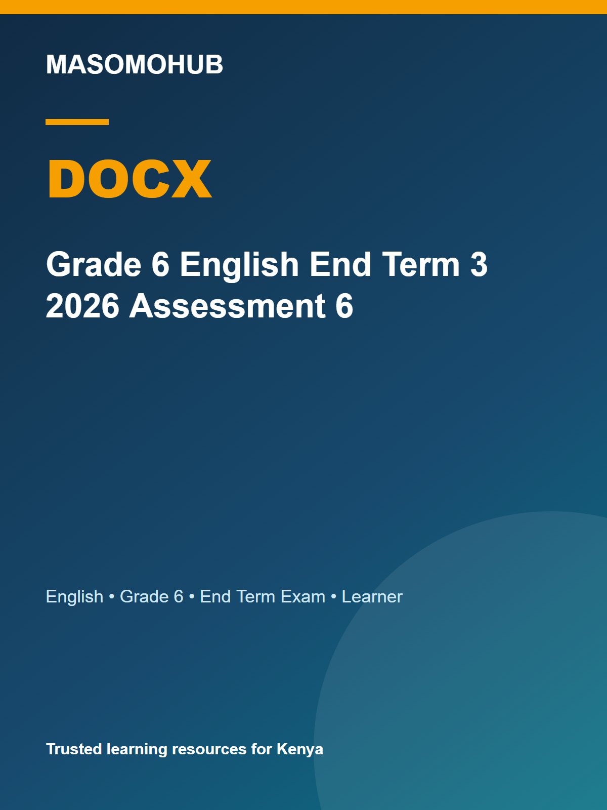 Thumbnail preview of Grade 6 English End Term 3 2026 Assessment 6