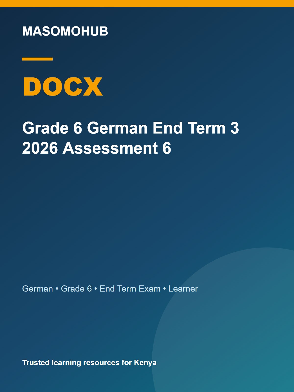 Thumbnail preview of Grade 6 German End Term 3 2026 Assessment 6