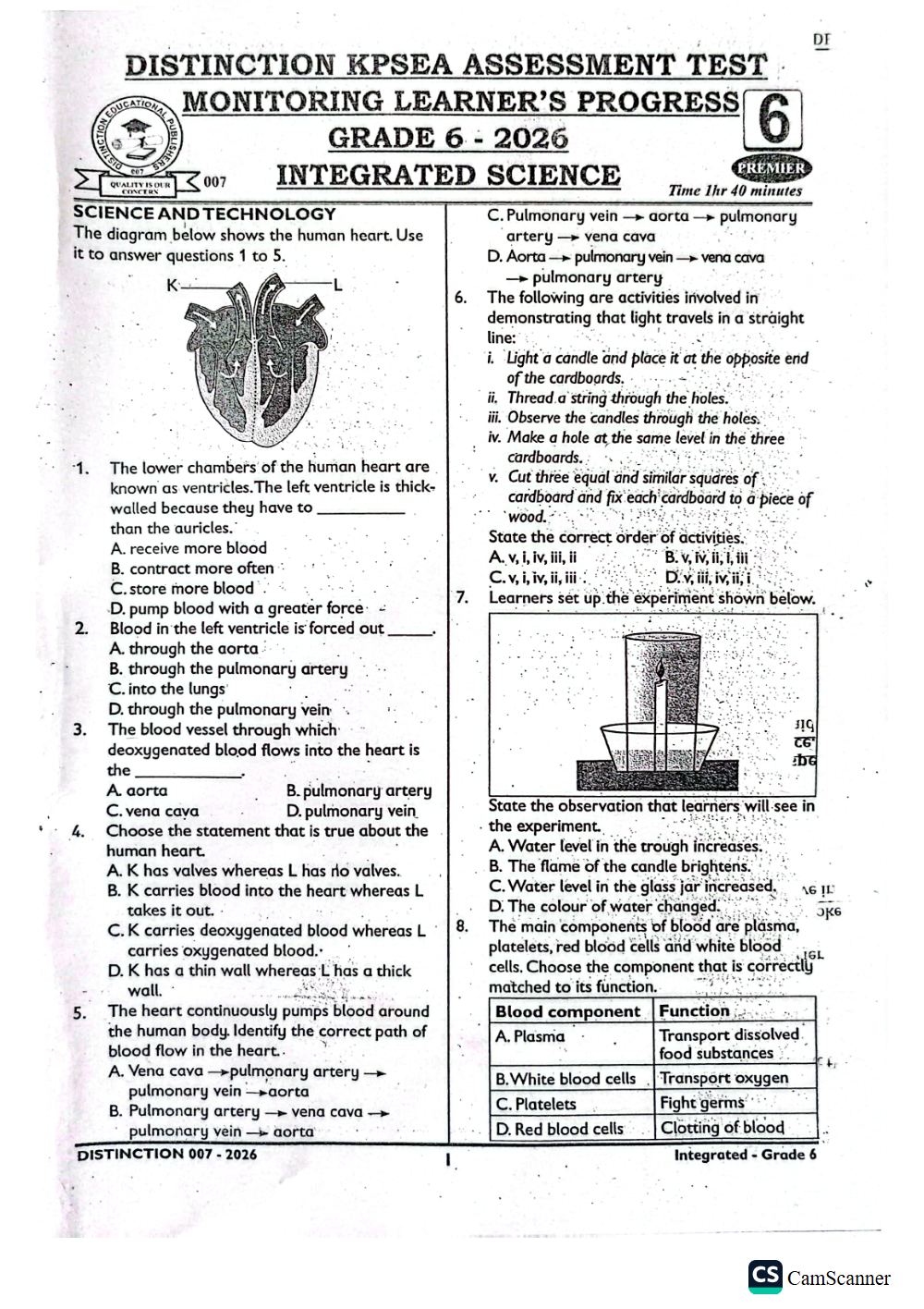 Thumbnail preview of Grade 6 Integrated Science Term 3 2026 Examination 3