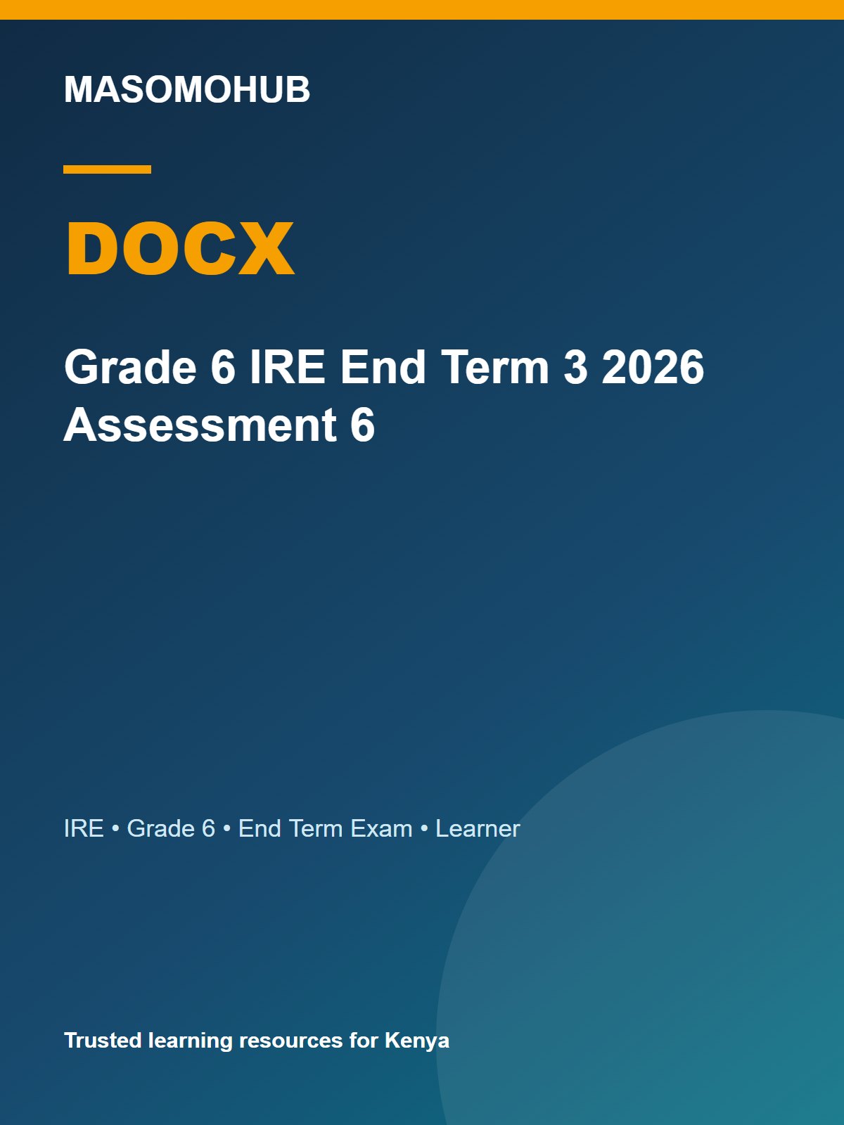 Thumbnail preview of Grade 6 IRE End Term 3 2026 Assessment 6