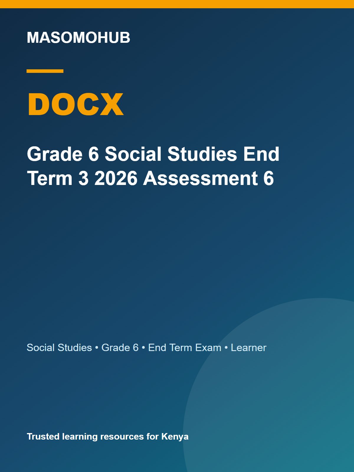 Thumbnail preview of Grade 6 Social Studies End Term 3 2026 Assessment 6