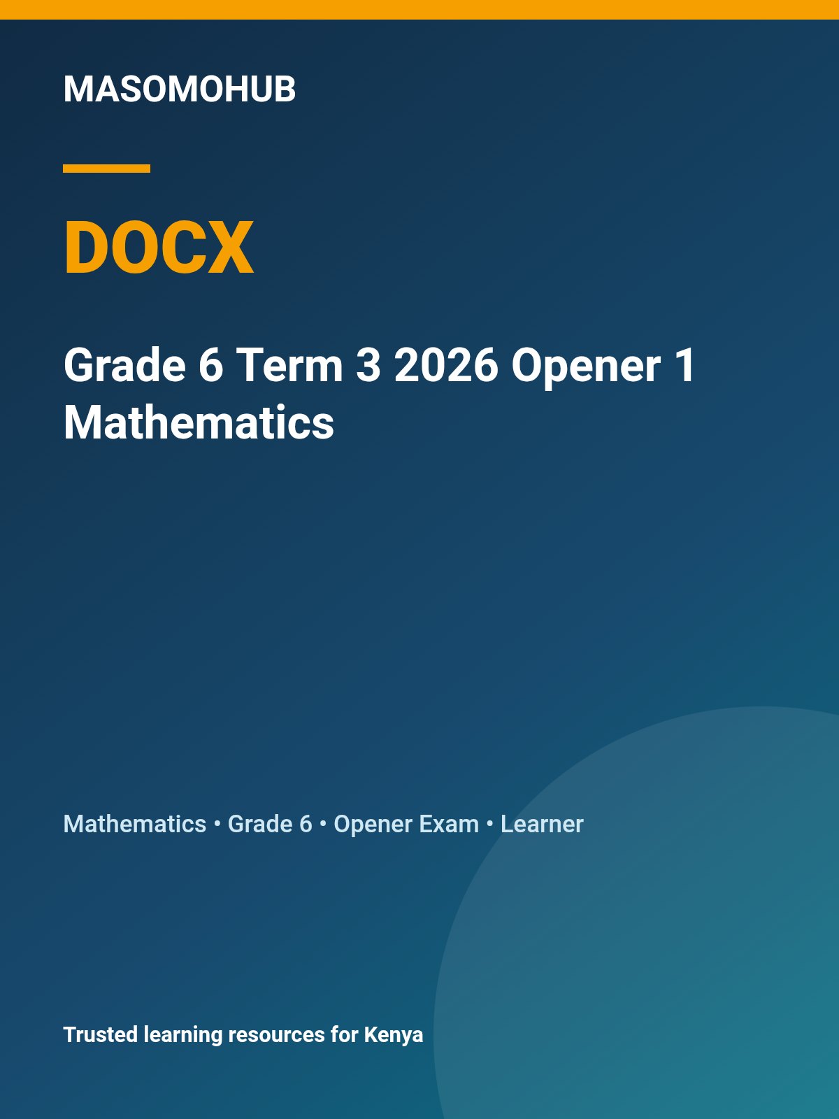Thumbnail preview of Grade 6 Term 3 2026 Opener 1 Mathematics