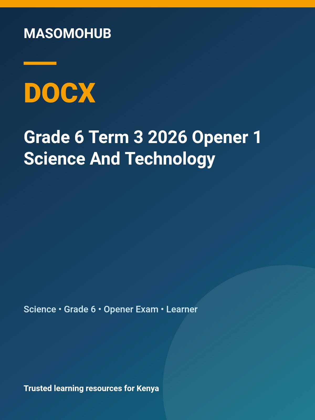 Thumbnail preview of Grade 6 Term 3 2026 Opener 1 Science And Technology
