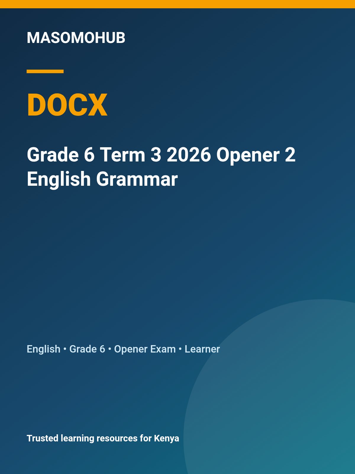 Thumbnail preview of Grade 6 Term 3 2026 Opener 2 English Grammar