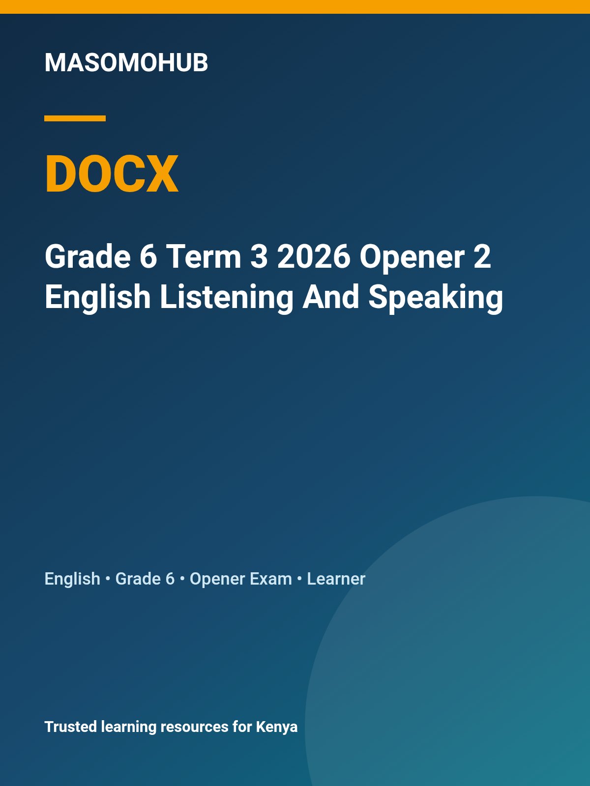 Thumbnail preview of Grade 6 Term 3 2026 Opener 2 English Listening And Speaking