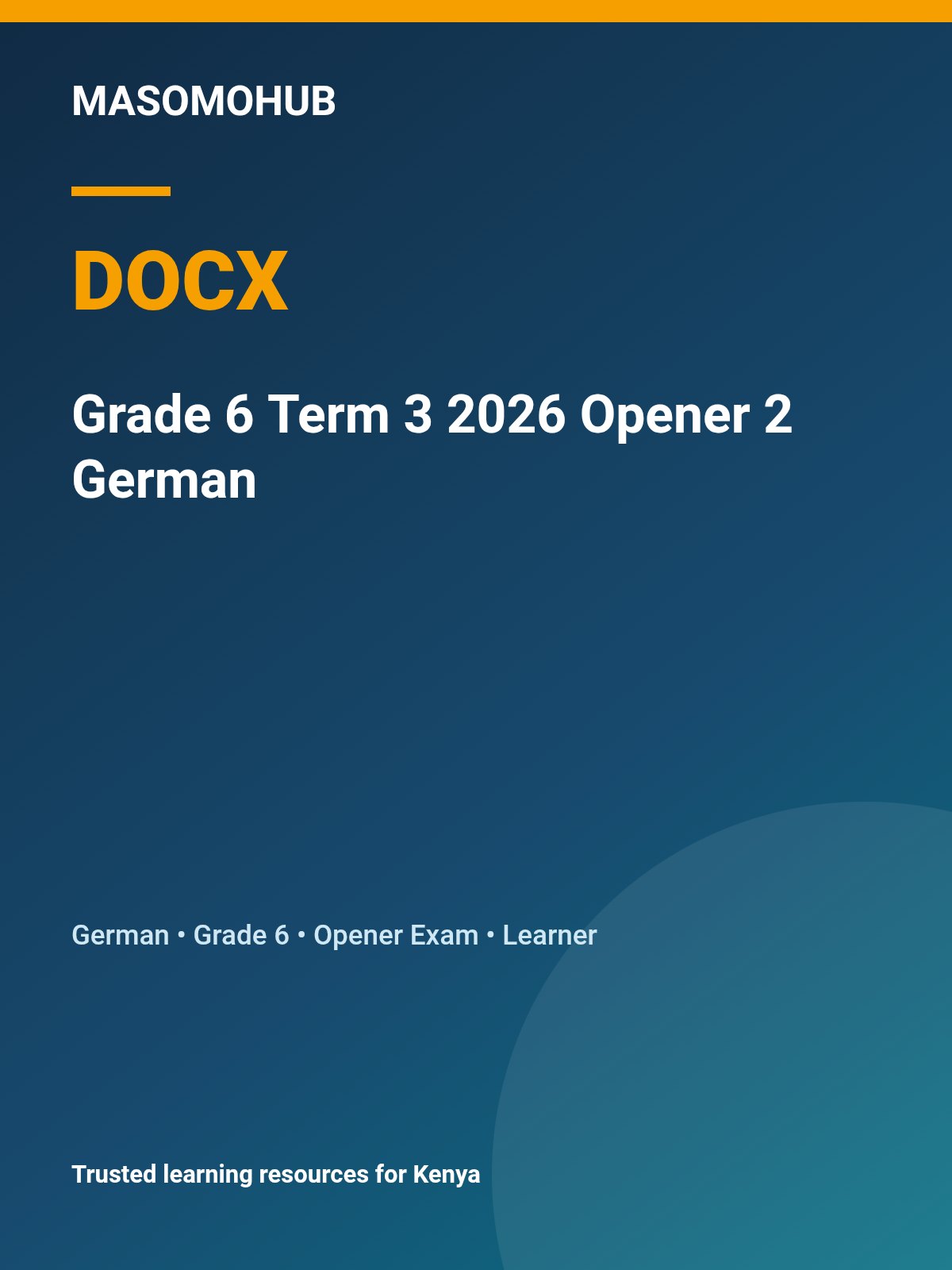 Thumbnail preview of Grade 6 Term 3 2026 Opener 2 German