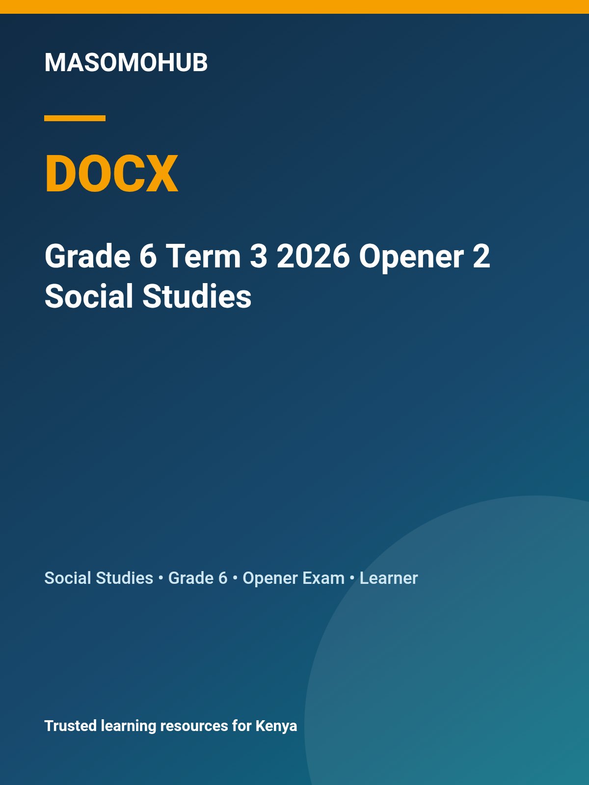 Thumbnail preview of Grade 6 Term 3 2026 Opener 2 Social Studies