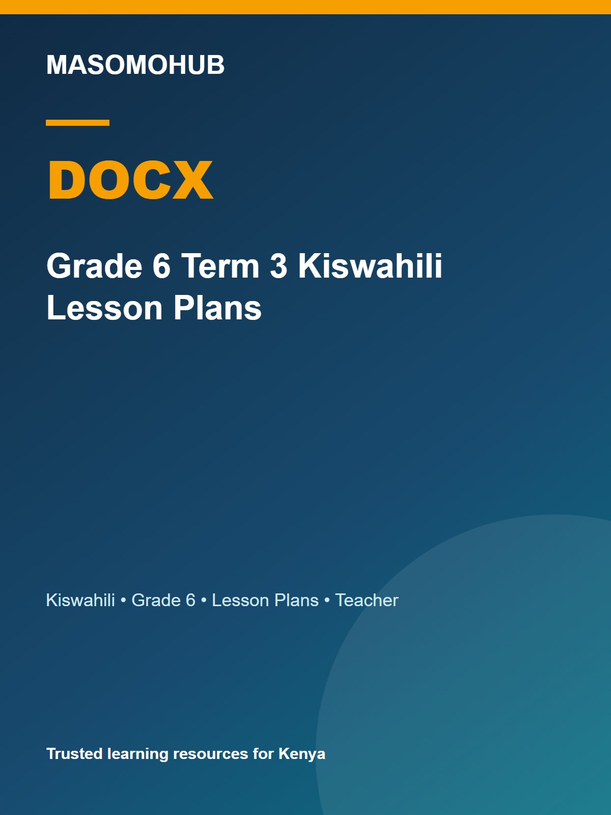 Thumbnail preview of Grade 6 Term 3 Kiswahili Lesson Plans
