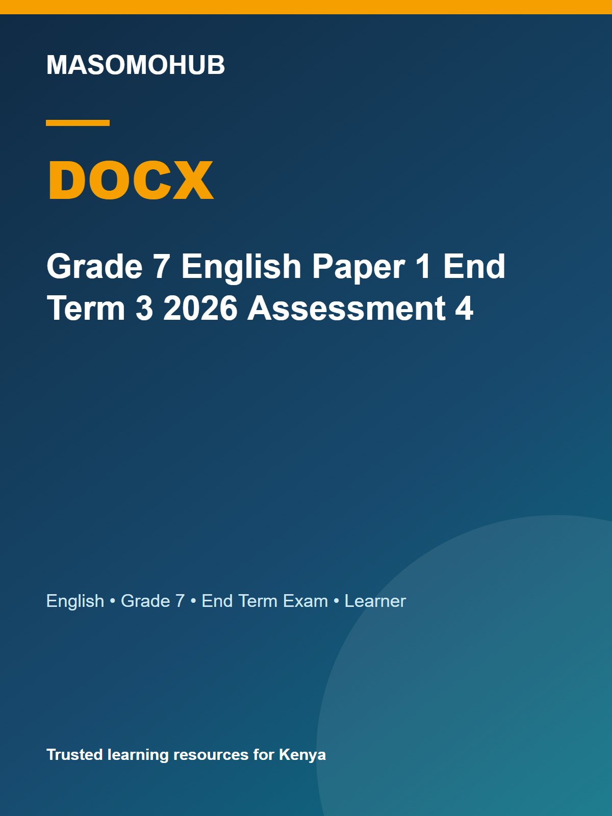 Thumbnail preview of Grade 7 English Paper 1 End Term 3 2026 Assessment 4