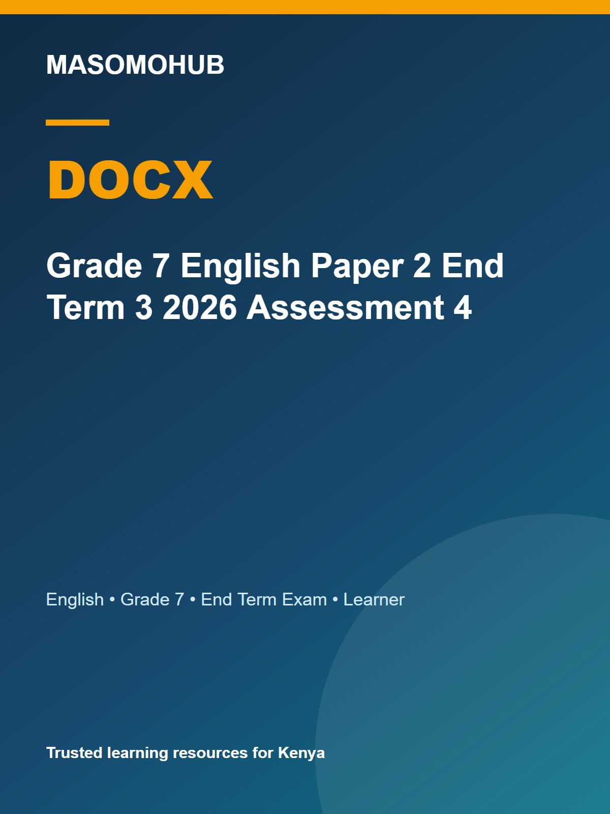 Thumbnail preview of Grade 7 English Paper 2 End Term 3 2026 Assessment 4