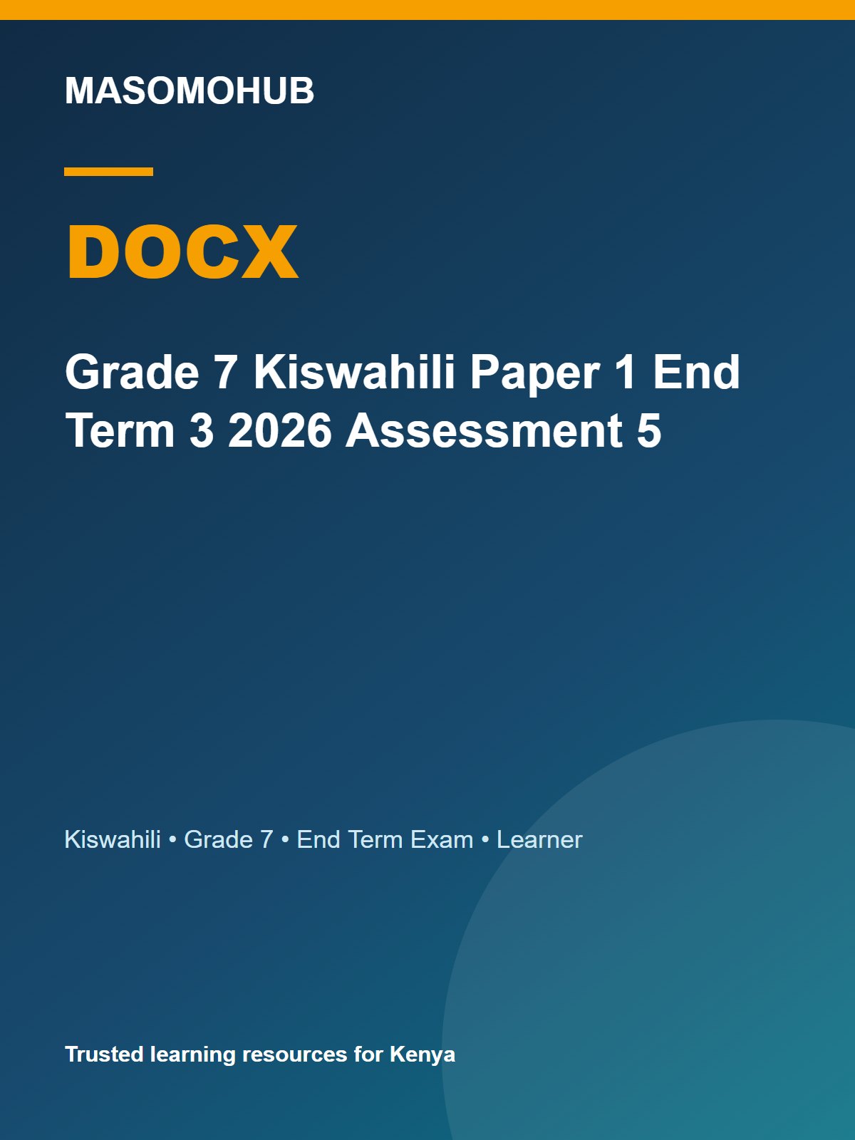 Thumbnail preview of Grade 7 Kiswahili Paper 1 End Term 3 2026 Assessment 5