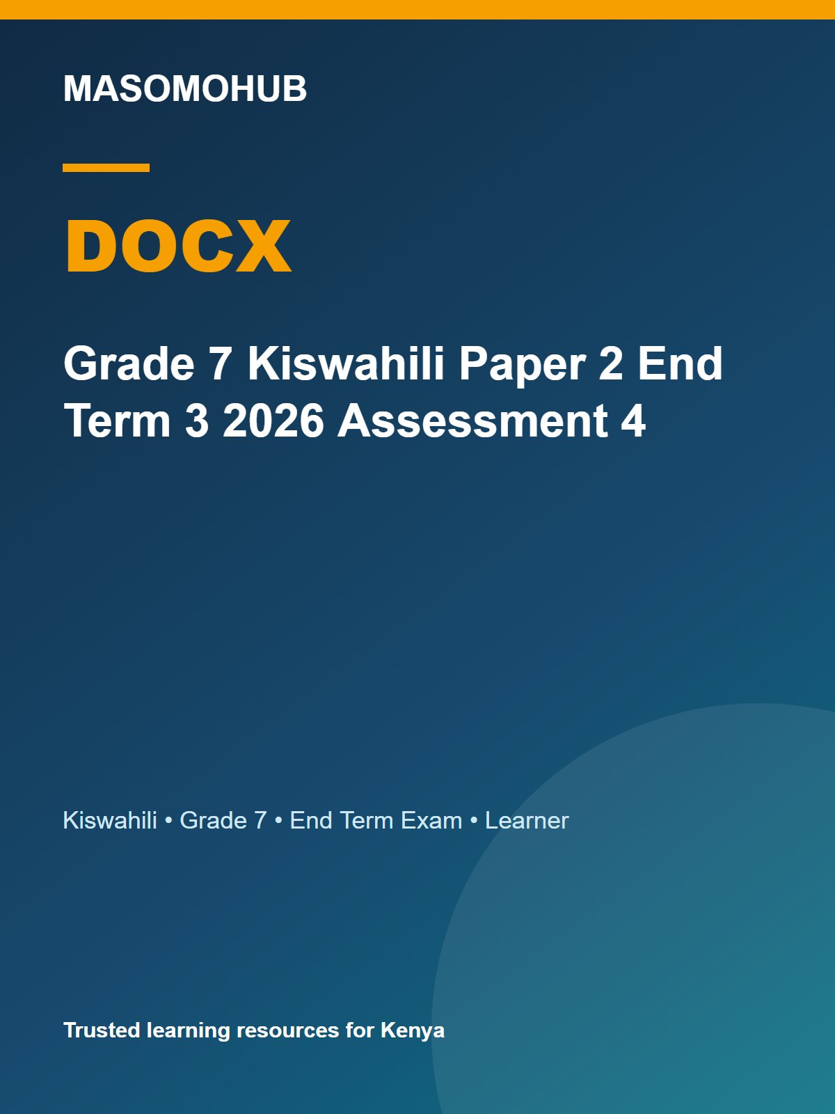 Thumbnail preview of Grade 7 Kiswahili Paper 2 End Term 3 2026 Assessment 4