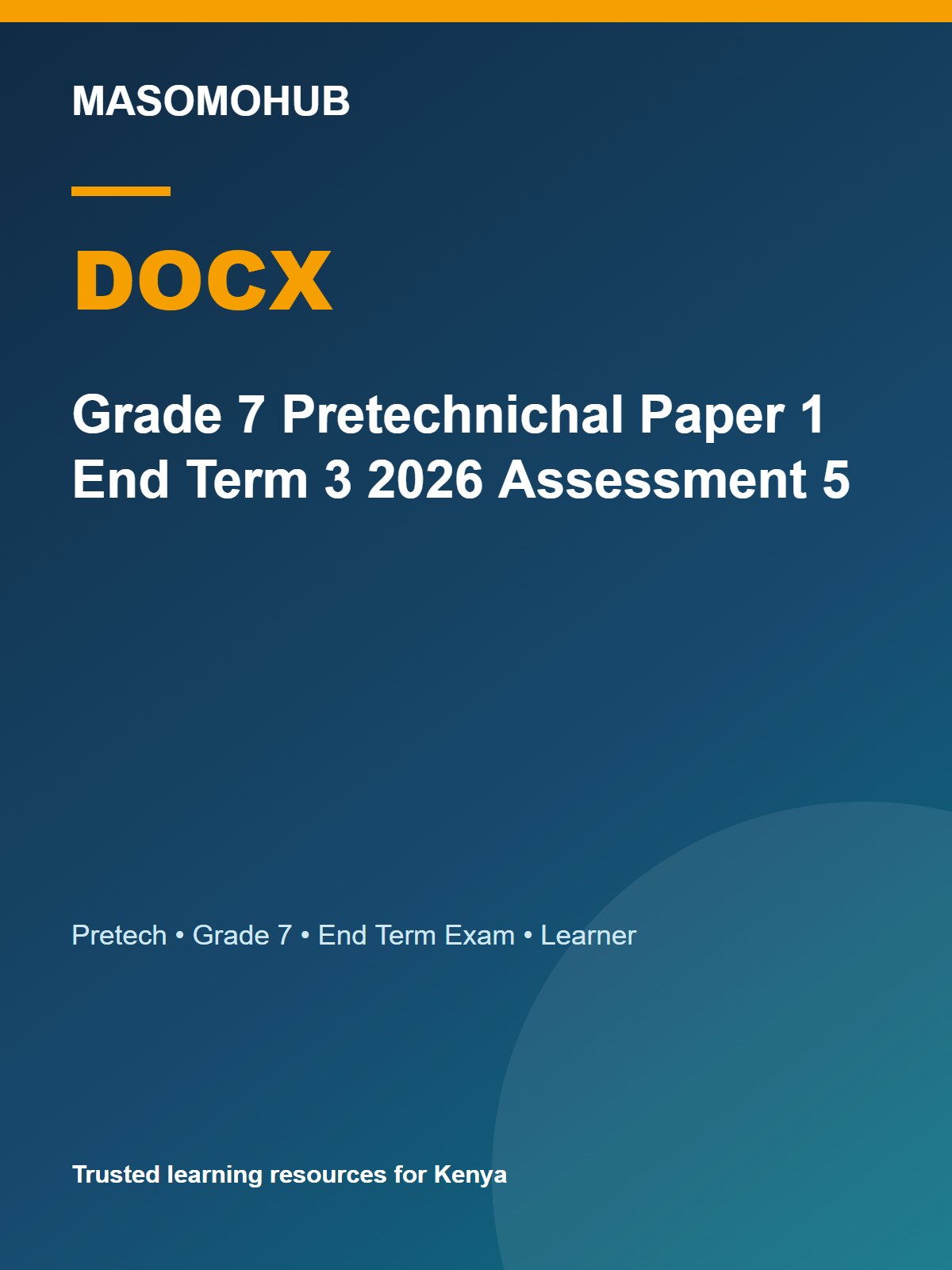 Thumbnail preview of Grade 7 Pretechnichal Paper 1 End Term 3 2026 Assessment 5