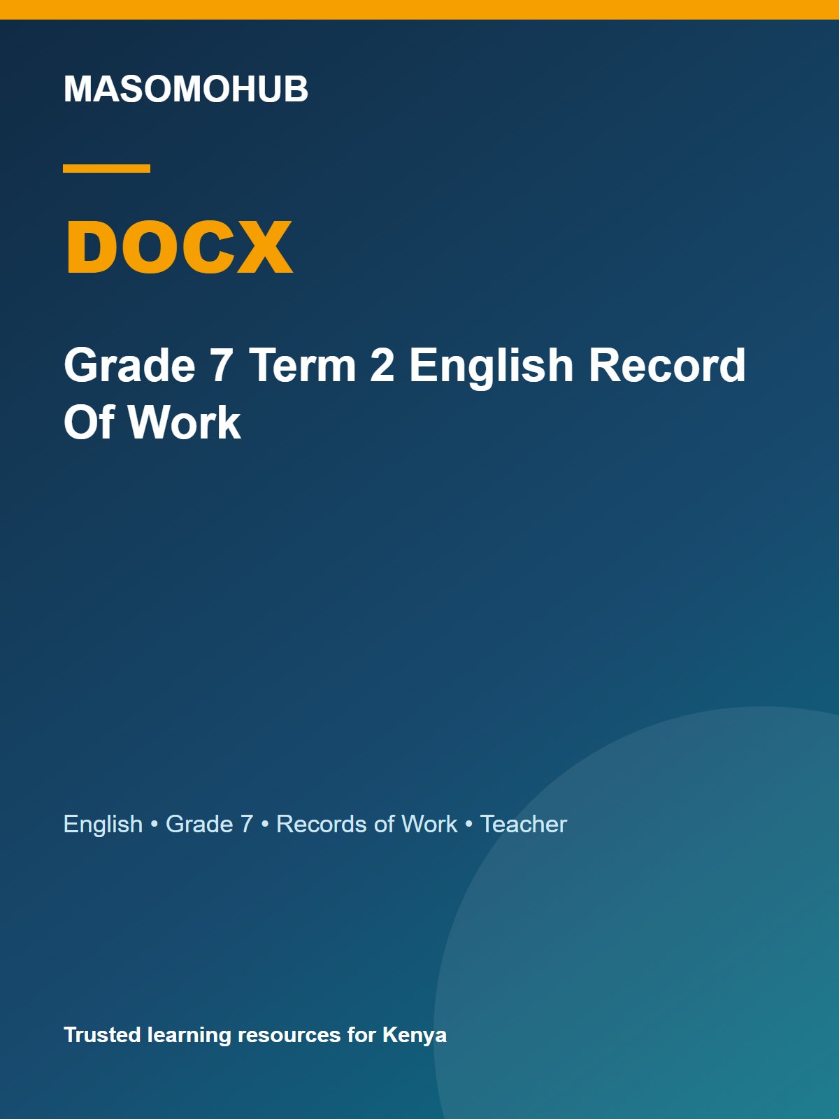 Preview of Grade 7 English Term 2 Records of Work 2026