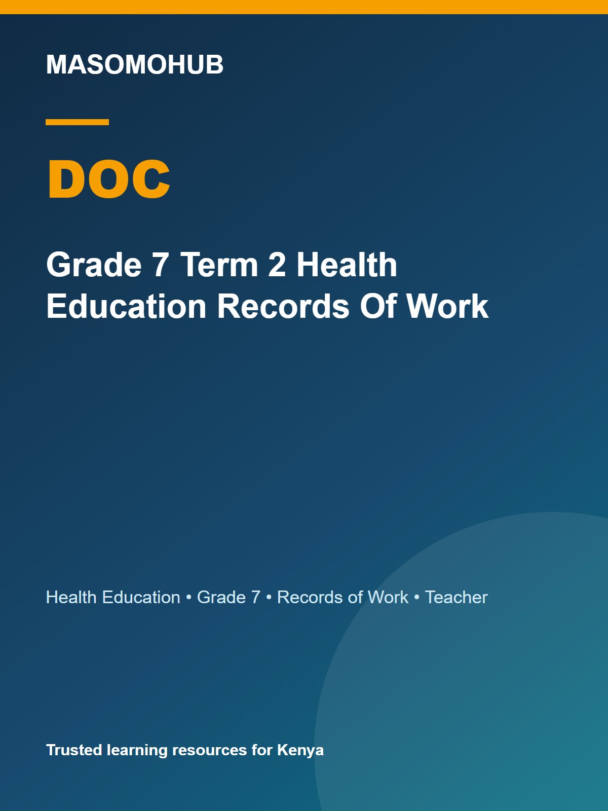 Thumbnail preview of Grade 7 Term 2 Health Education Records Of Work