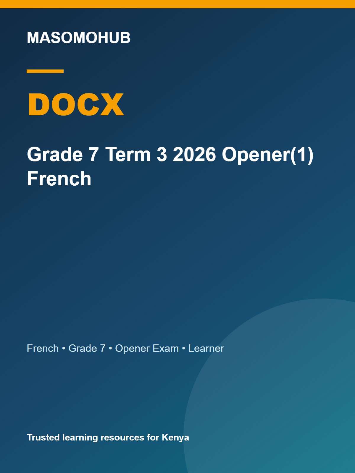 Thumbnail preview of Grade 7 Term 3 2026 Opener(1) French