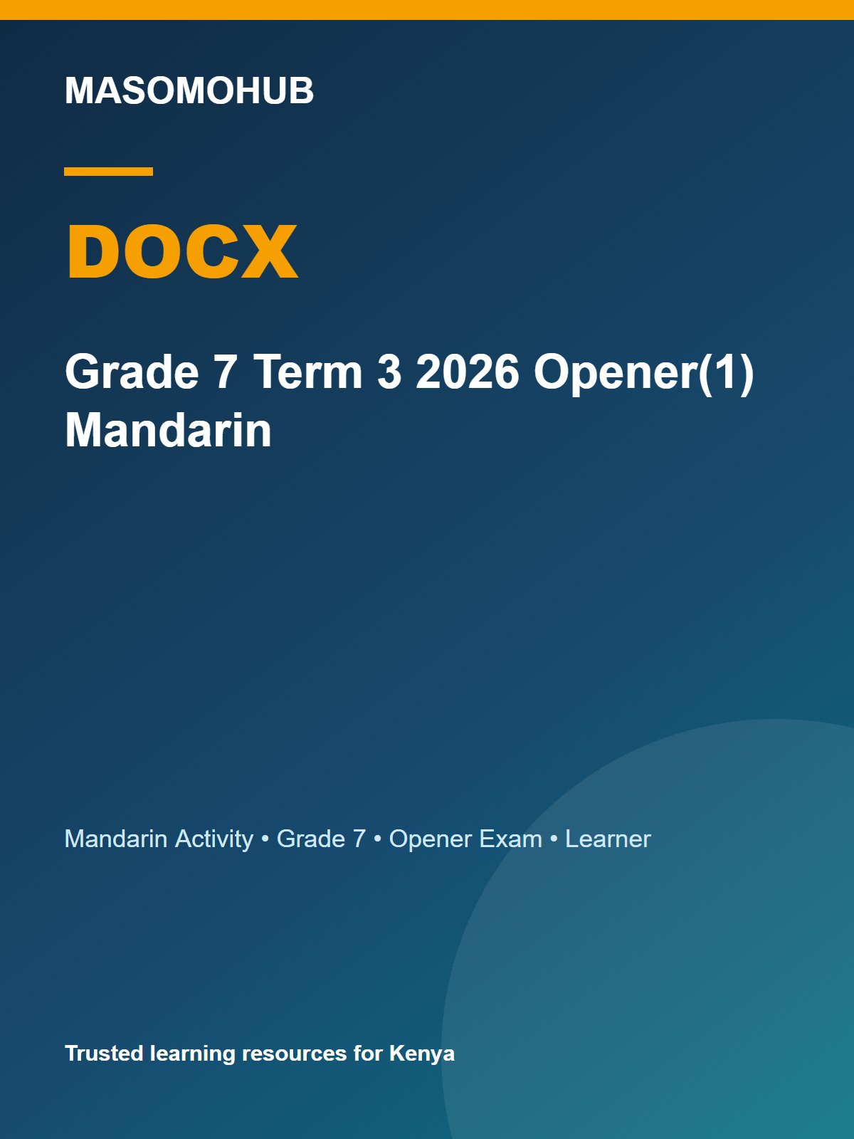 Thumbnail preview of Grade 7 Term 3 2026 Opener(1) Mandarin