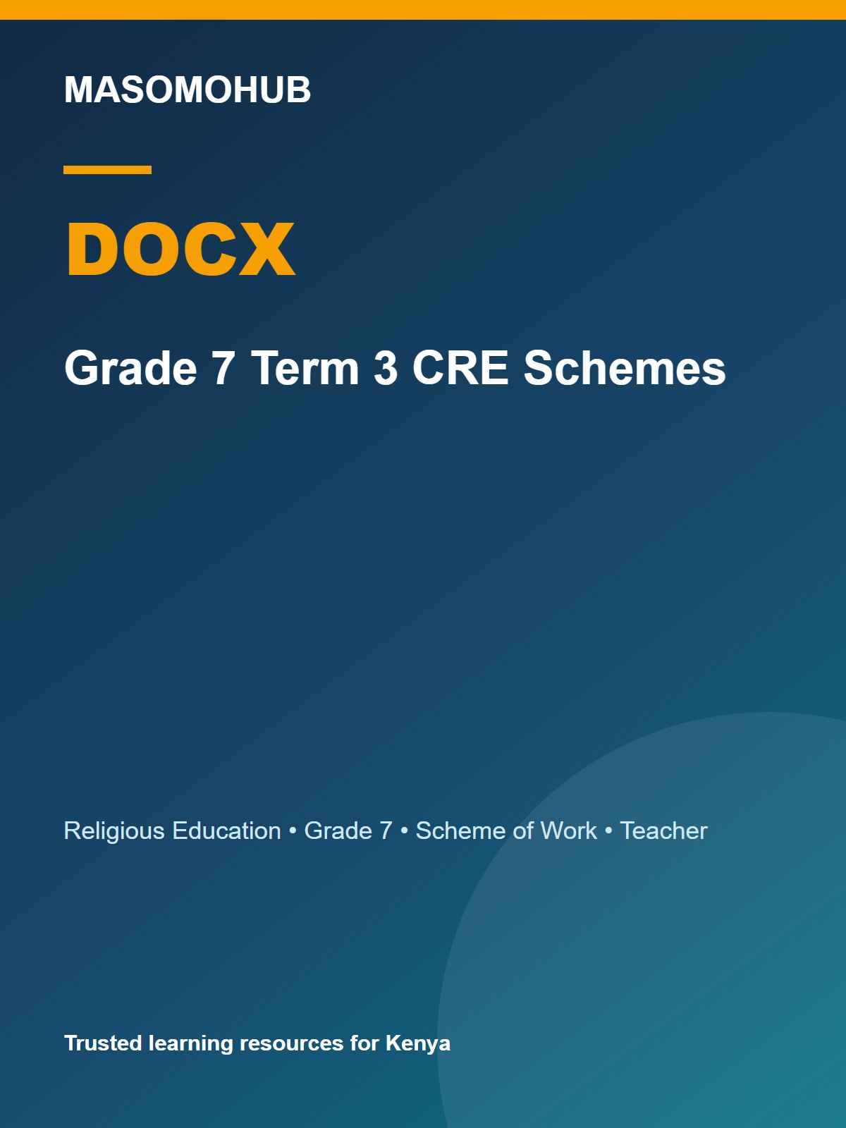 Thumbnail preview of Grade 7 Term 3 CRE Schemes