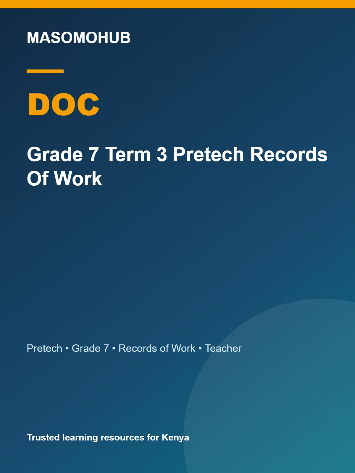 Thumbnail preview of Grade 7 Term 3 Pretech Records Of Work