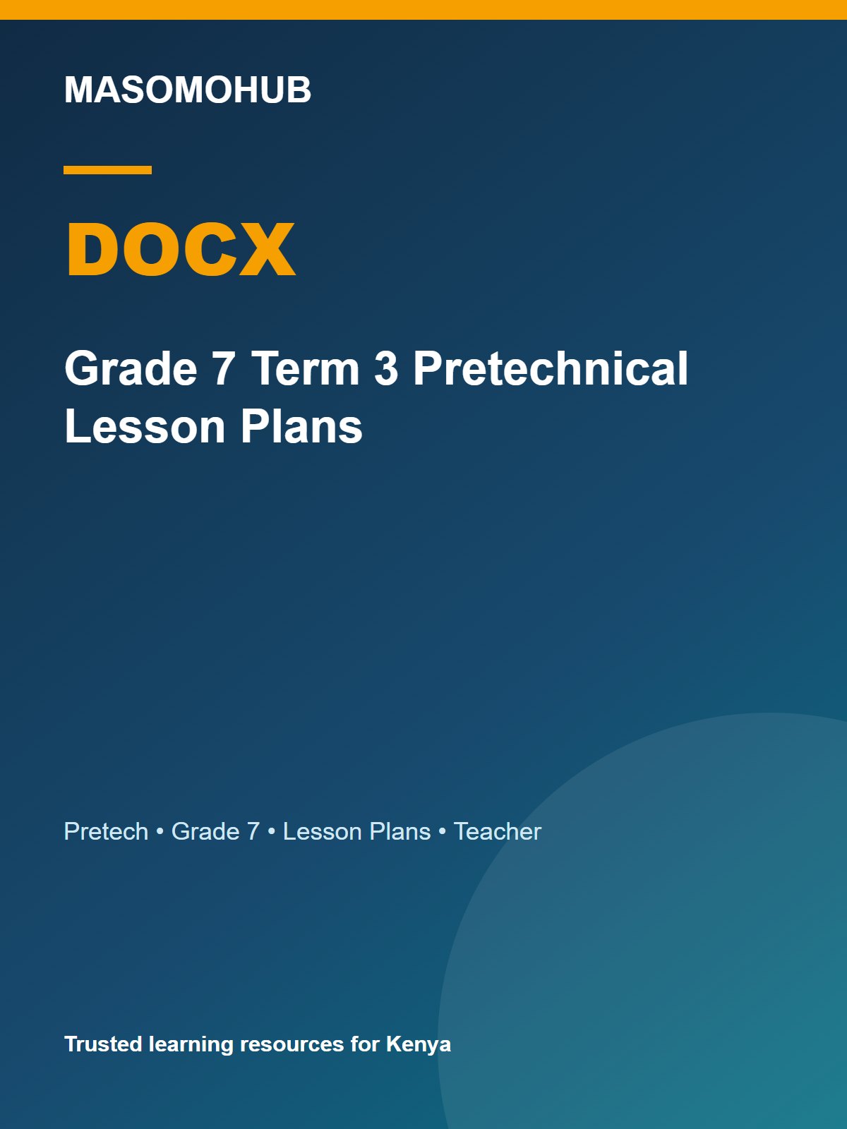 Thumbnail preview of Grade 7 Term 3 Pretechnical Lesson Plans