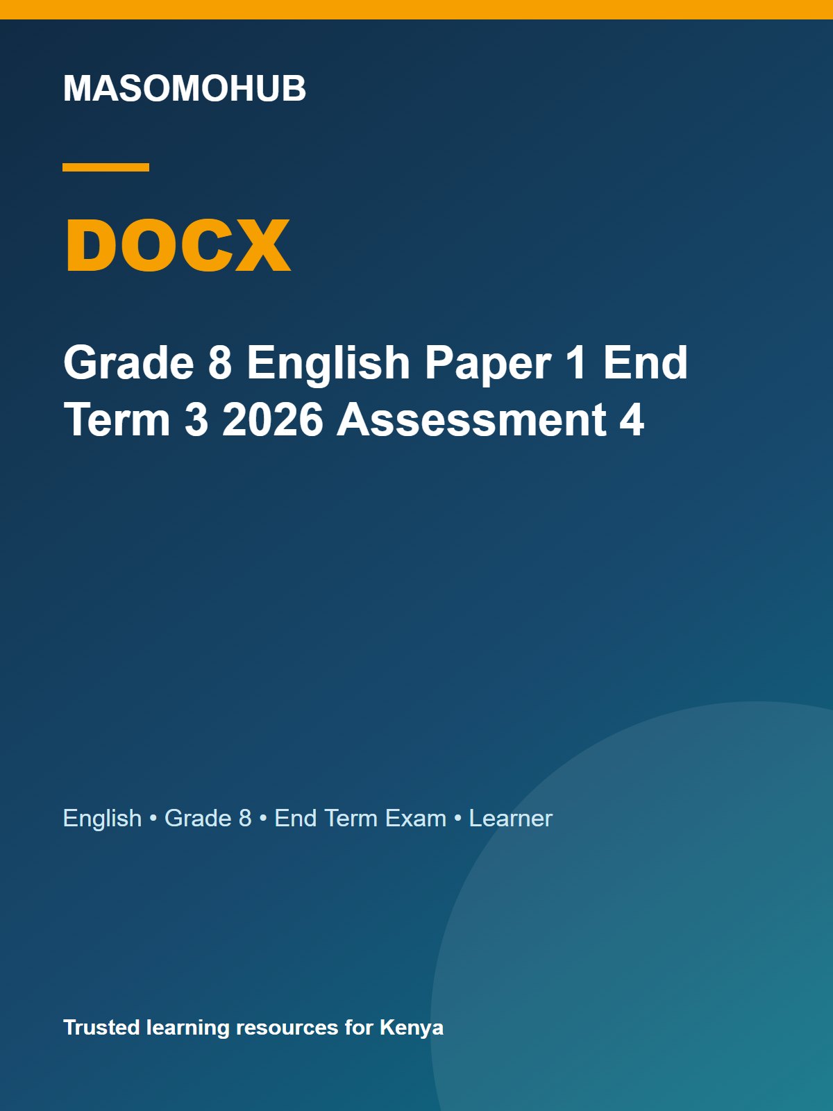 Thumbnail preview of Grade 8 English Paper 1 End Term 3 2026 Assessment 4