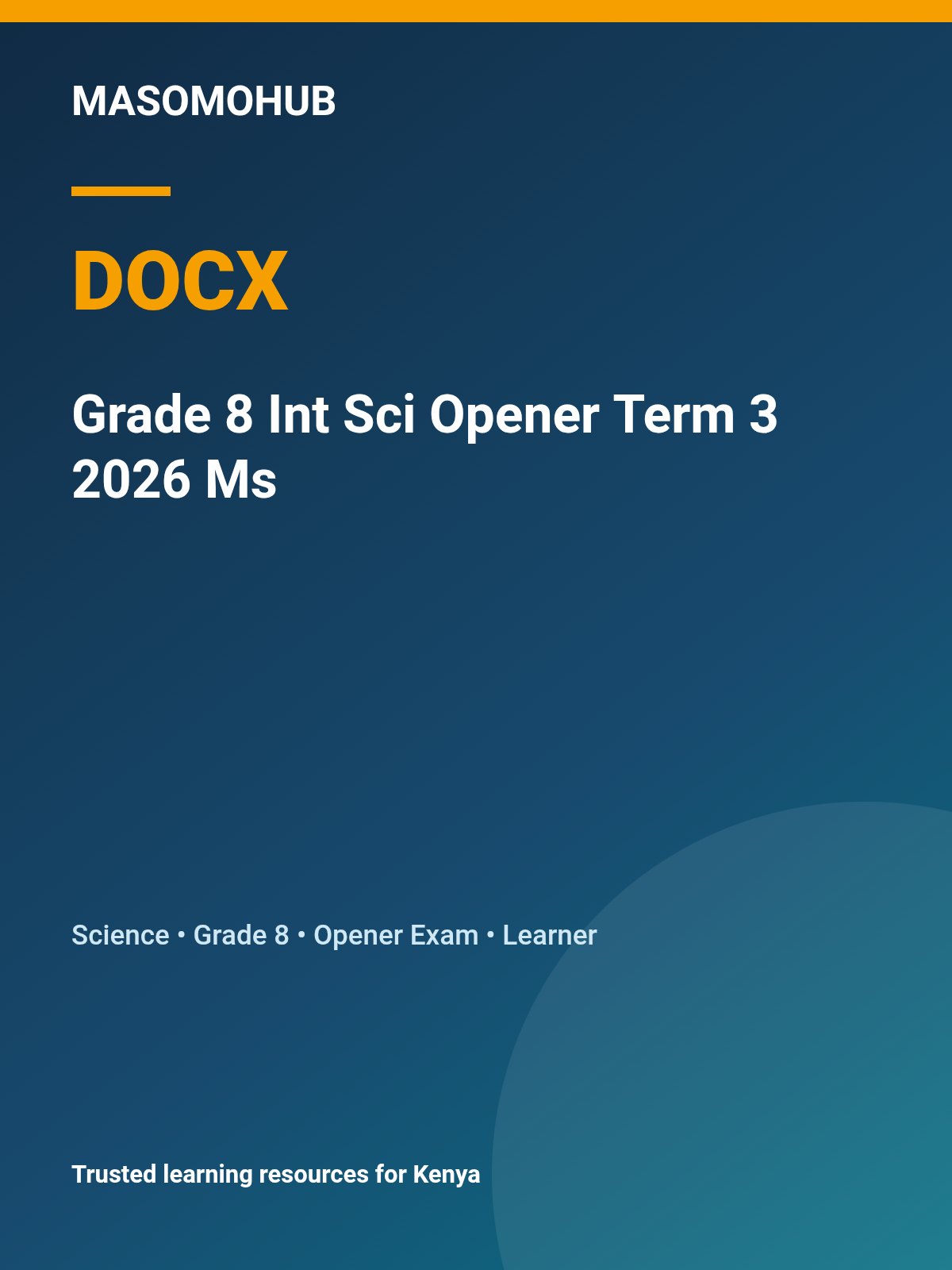 Thumbnail preview of Grade 8 Int Sci Opener Term 3 2026 Ms
