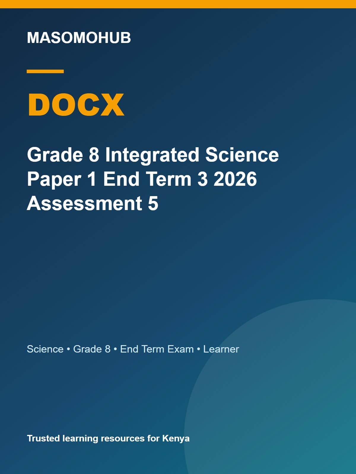 Thumbnail preview of Grade 8 Integrated Science Paper 1 End Term 3 2026 Assessment 5