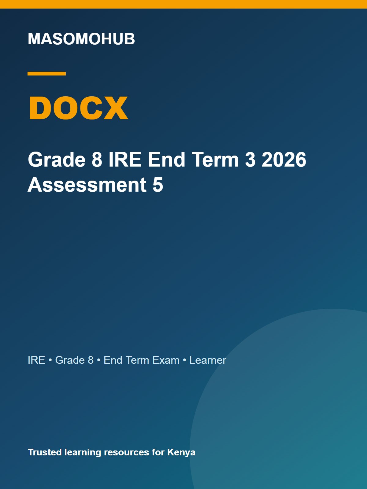 Thumbnail preview of Grade 8 IRE End Term 3 2026 Assessment 5