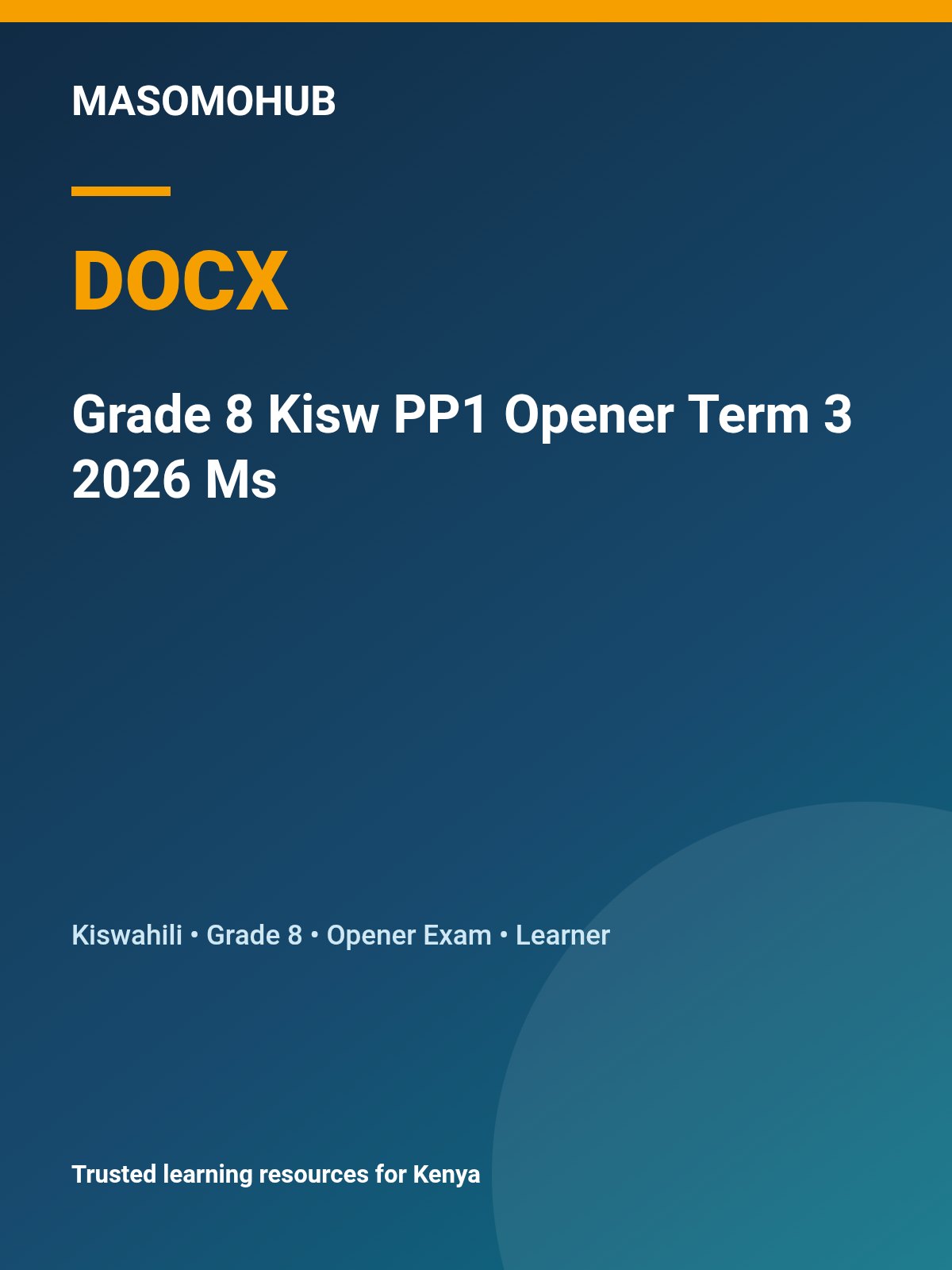 Thumbnail preview of Grade 8 Kisw PP1 Opener Term 3 2026 Ms