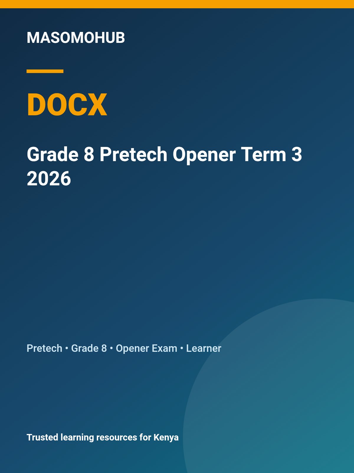 Thumbnail preview of Grade 8 Pretech Opener Term 3 2026
