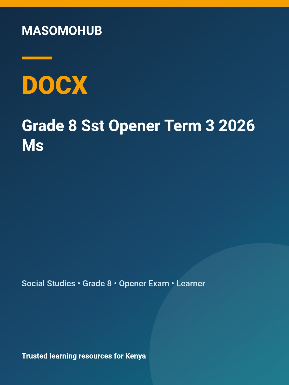 Thumbnail preview of Grade 8 Sst Opener Term 3 2026 Ms