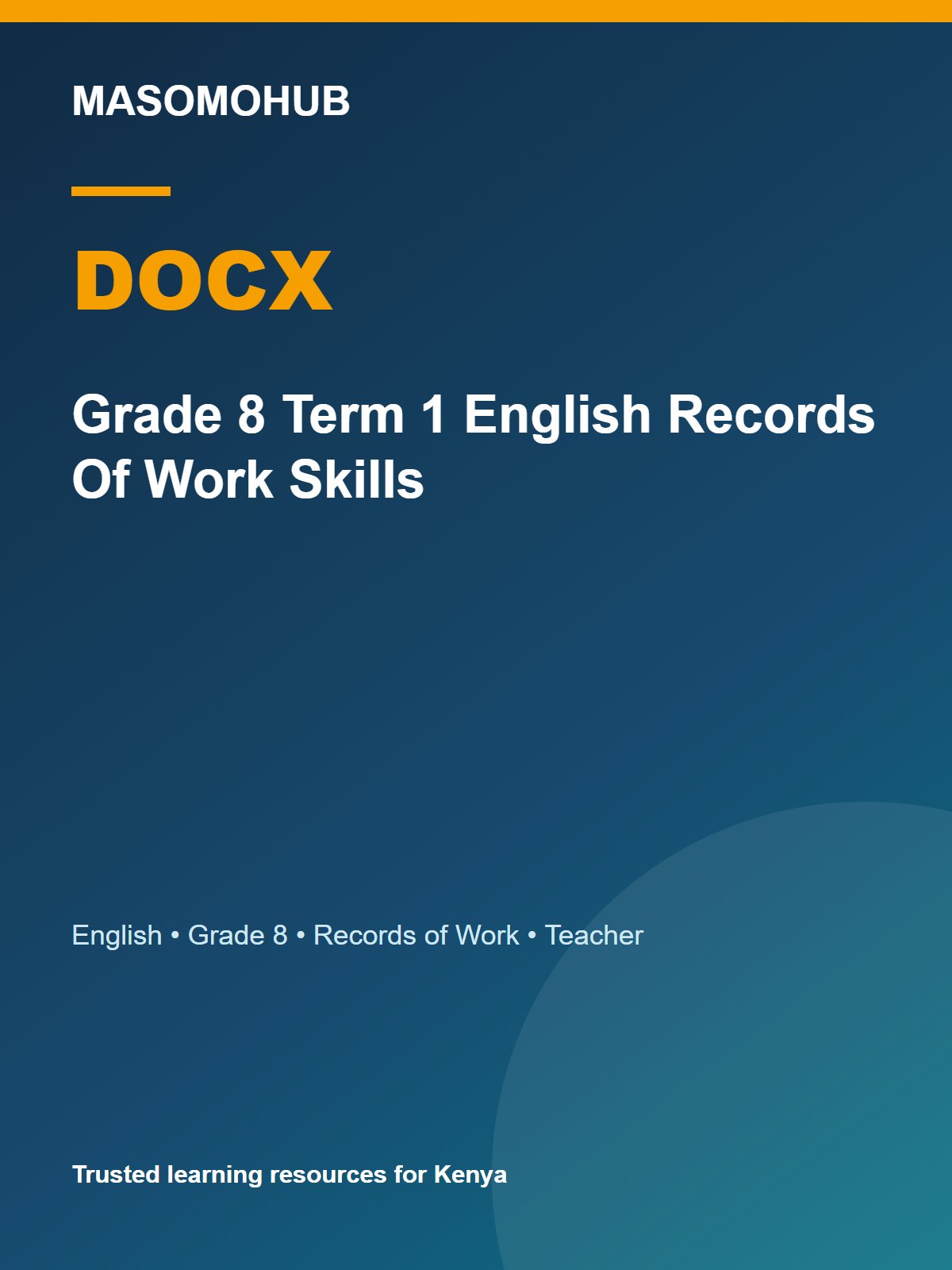 Preview of Grade 8 English Term 1 Records of Work 2026