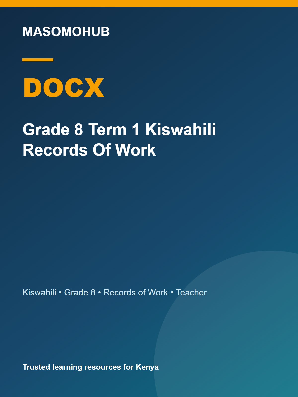 Thumbnail preview of Grade 8 Term 1 Kiswahili Records Of Work