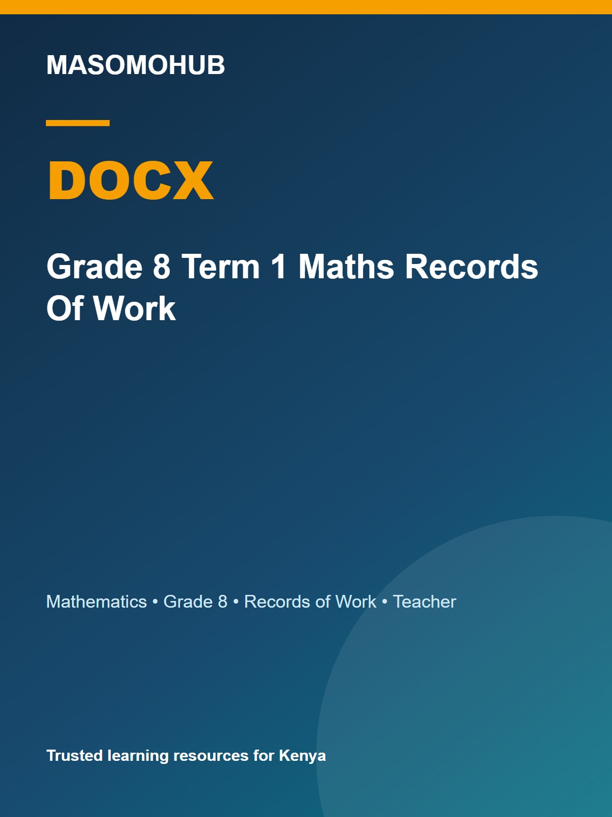 Thumbnail preview of Grade 8 Term 1 Maths Records Of Work
