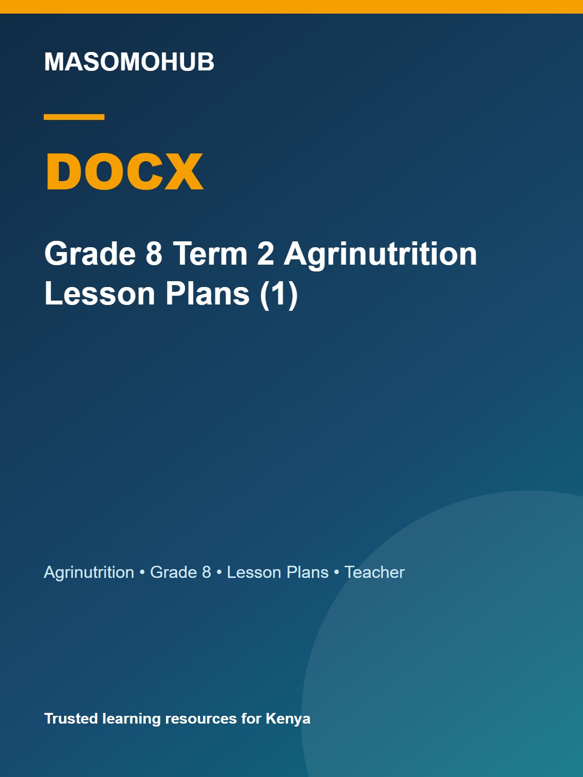 Preview of Grade 8 Agrinutrition Term 2 Lesson Plans 2026 – Set 1