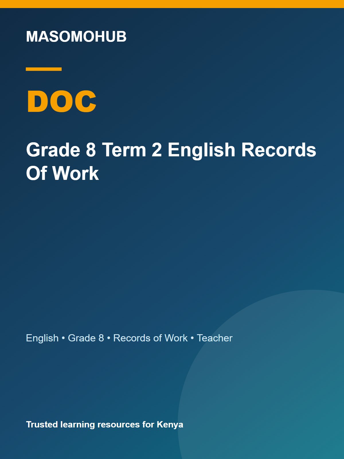 Thumbnail preview of Grade 8 Term 2 English Records Of Work