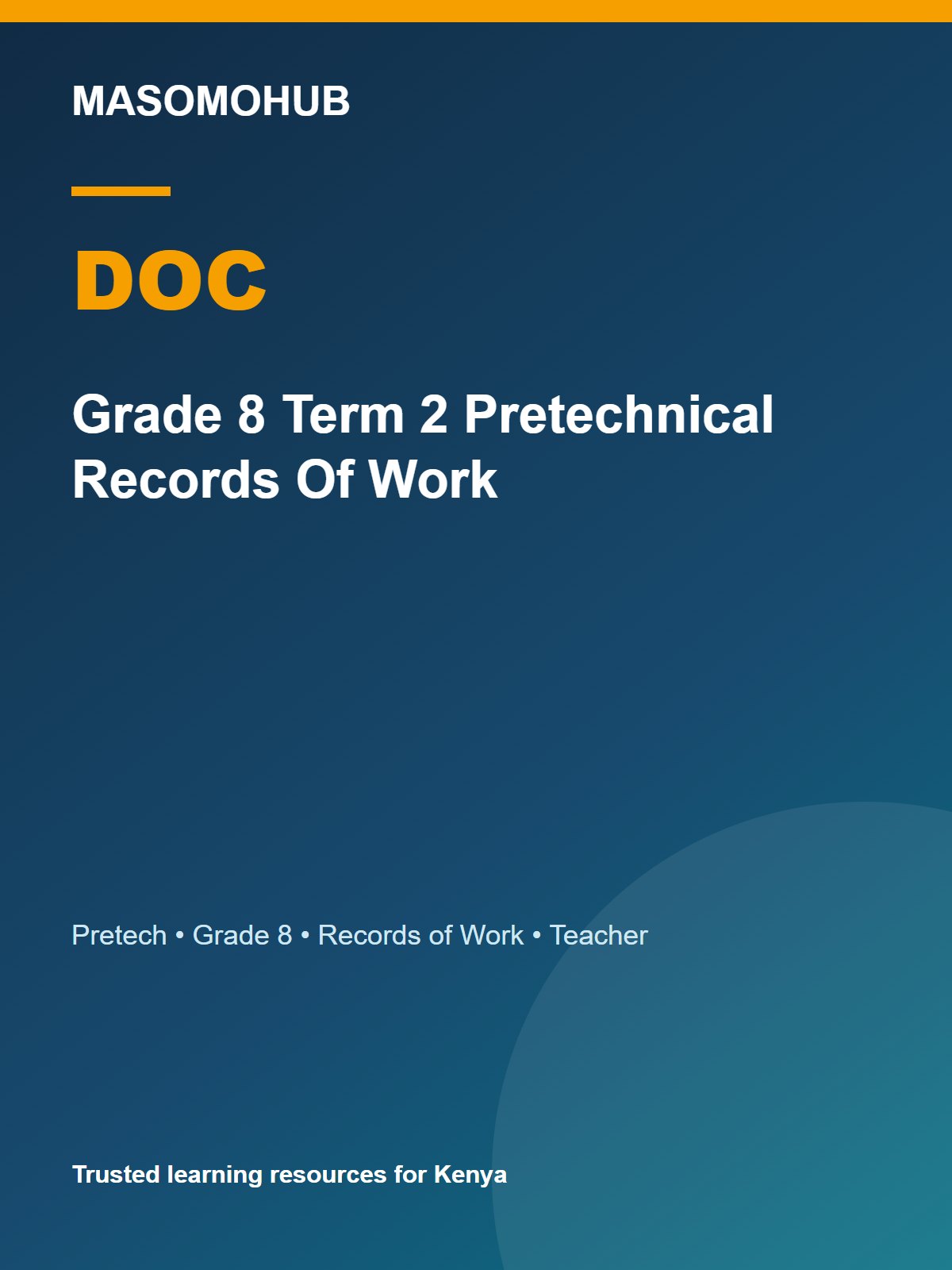 Thumbnail preview of Grade 8 Term 2 Pretechnical Records Of Work