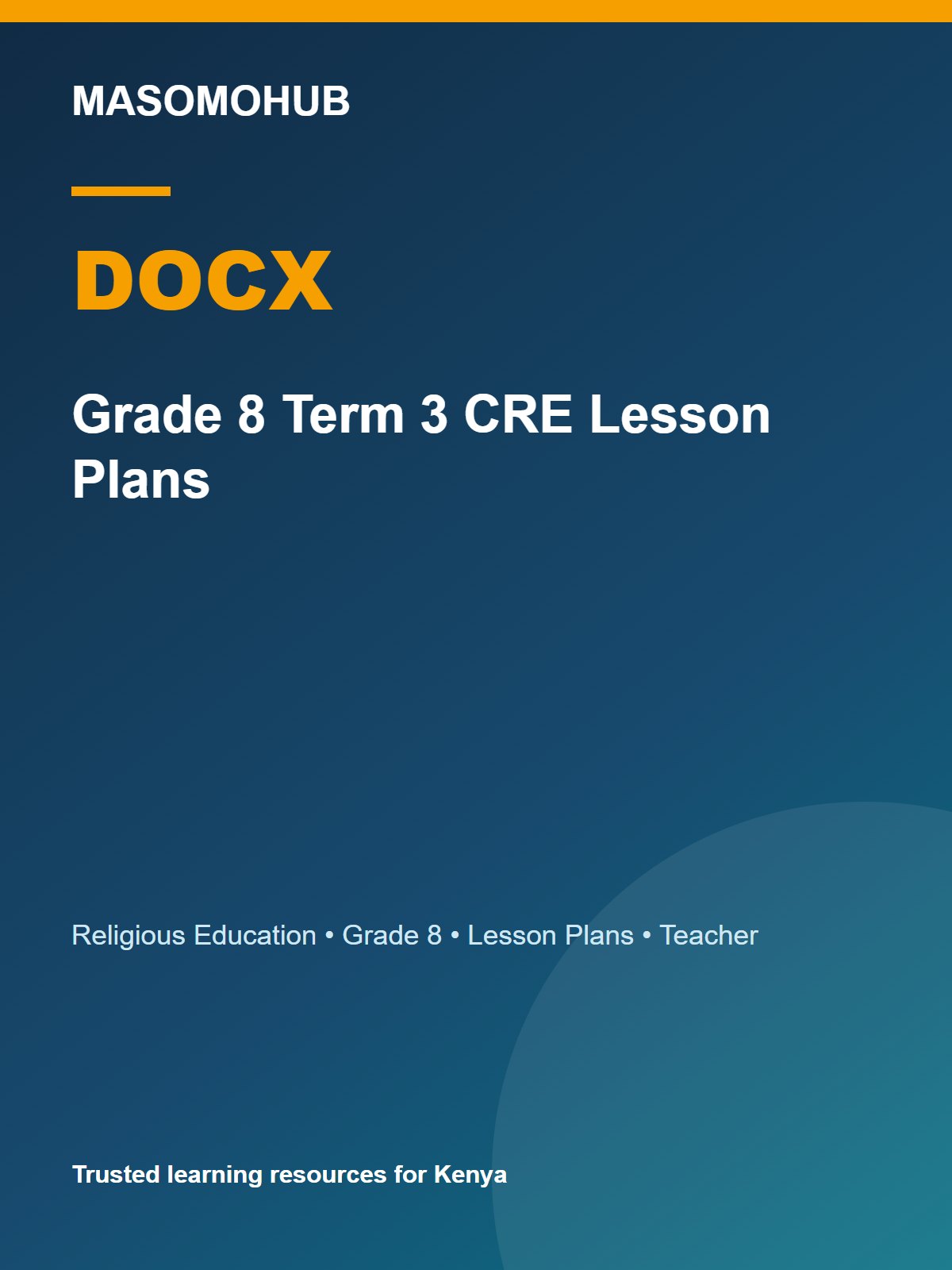 Thumbnail preview of Grade 8 Term 3 CRE Lesson Plans
