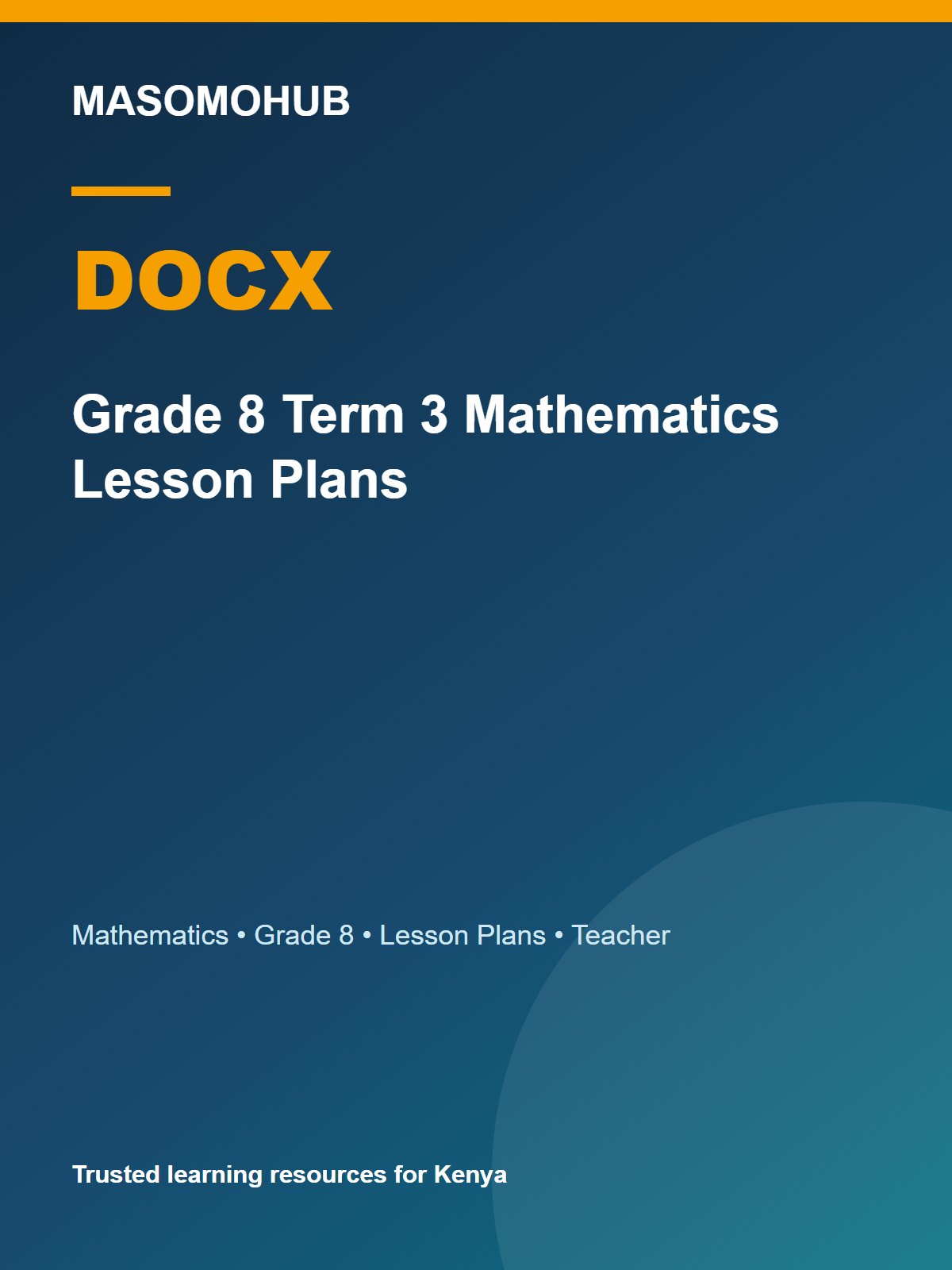 Preview of Grade 8 Mathematics Term 3 Lesson Plans 2026