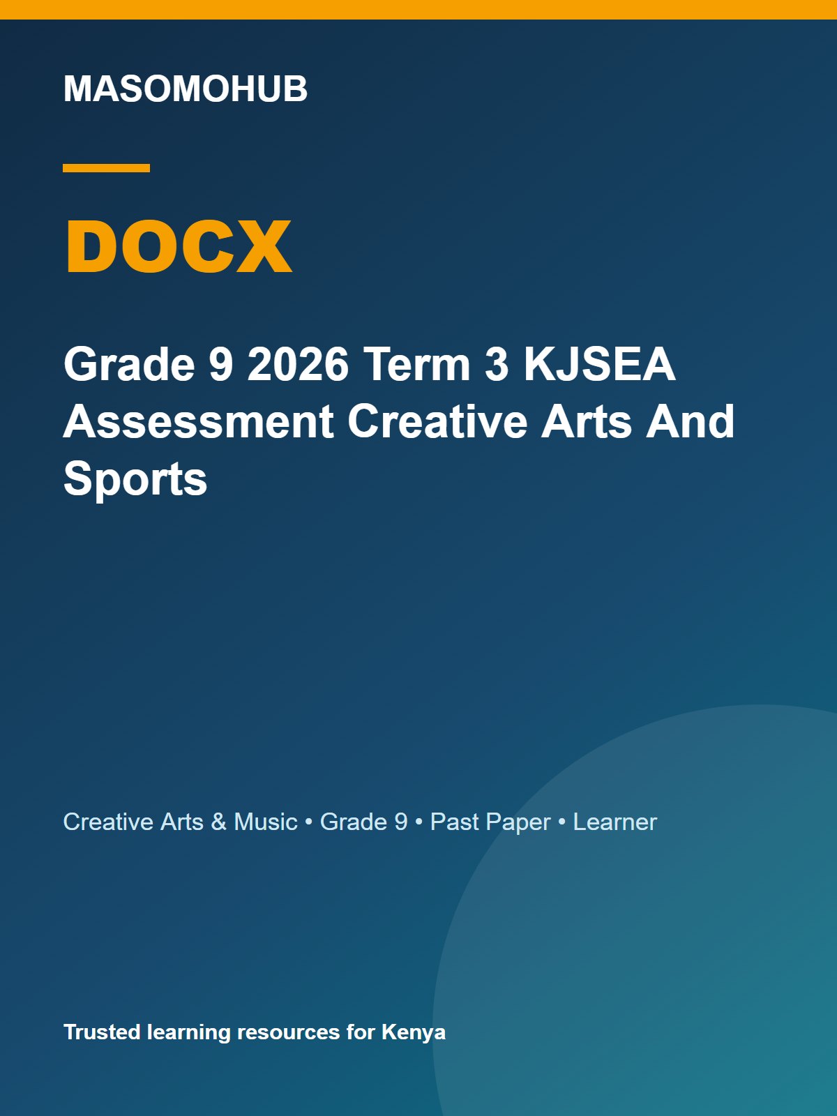 Thumbnail preview of Grade 9 2026 Term 3 KJSEA Assessment Creative Arts And Sports