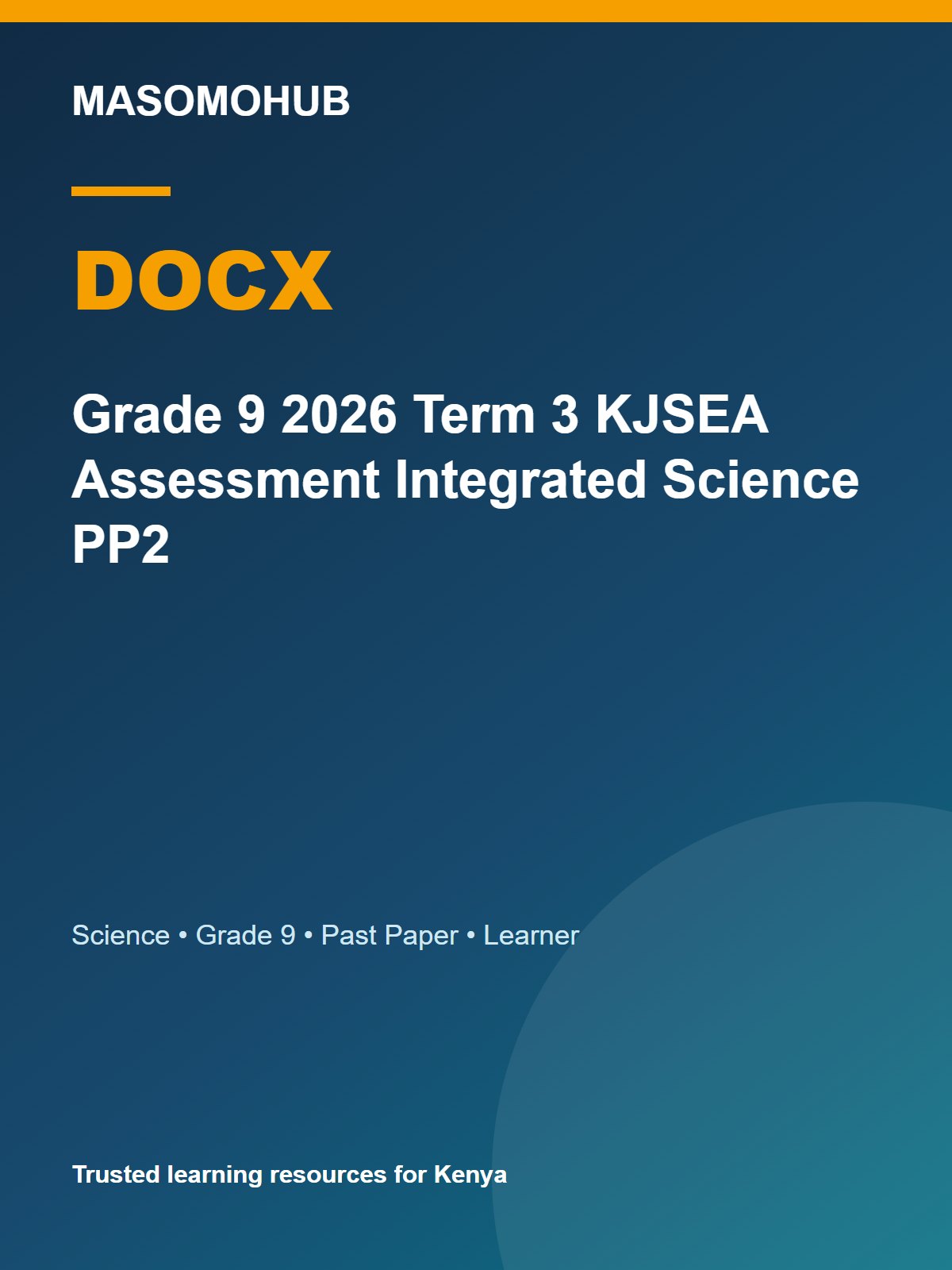 Thumbnail preview of Grade 9 2026 Term 3 KJSEA Assessment Integrated Science PP2