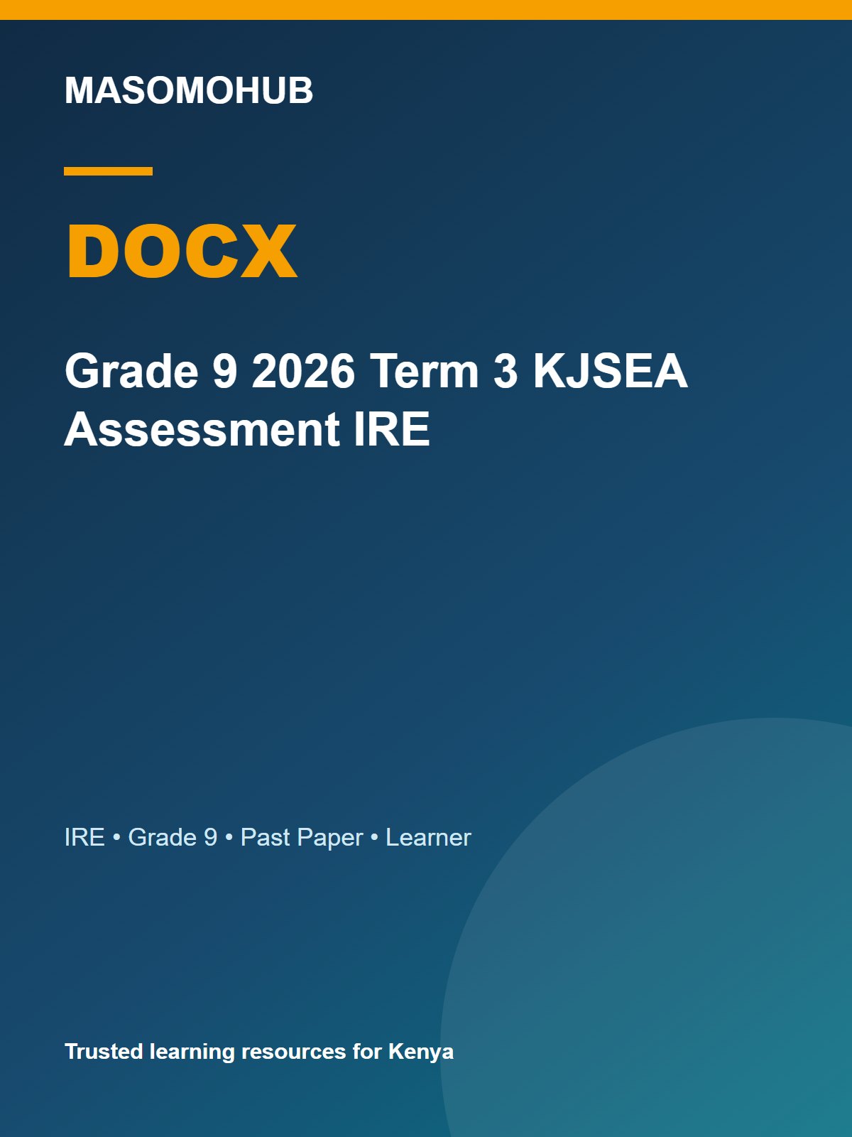 Thumbnail preview of Grade 9 2026 Term 3 KJSEA Assessment IRE