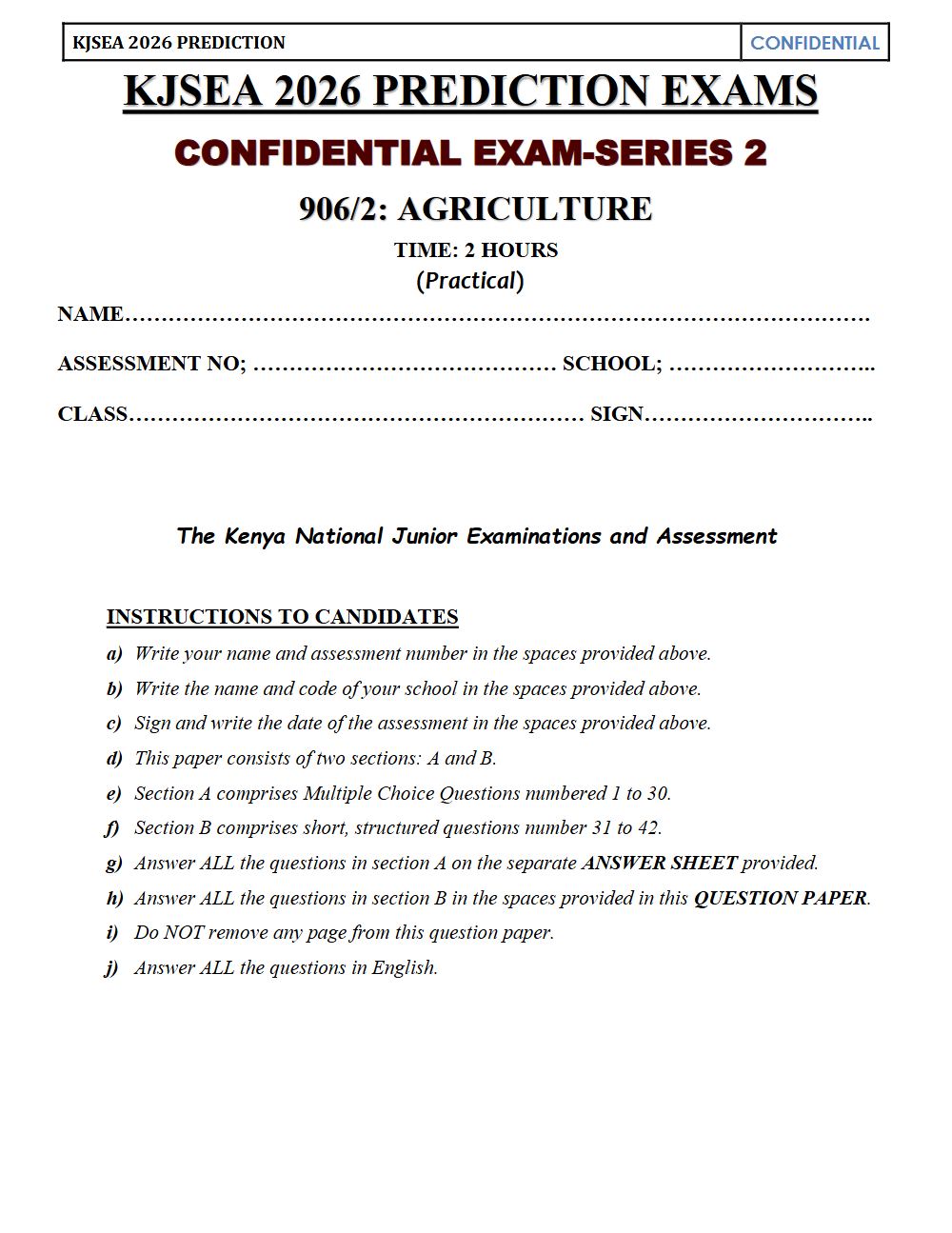 Thumbnail preview of Grade 9 Agriculture Paper 2 KJSEA Prediction 2026_11