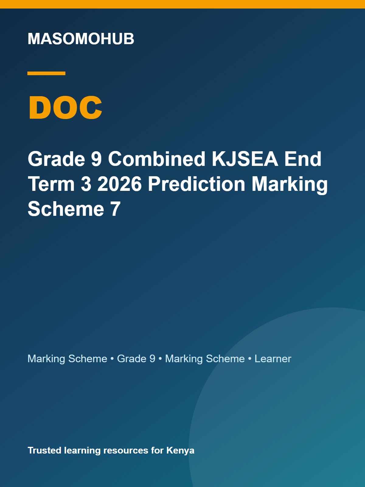 Thumbnail preview of Grade 9 Combined KJSEA End Term 3 2026 Prediction Marking Scheme 7