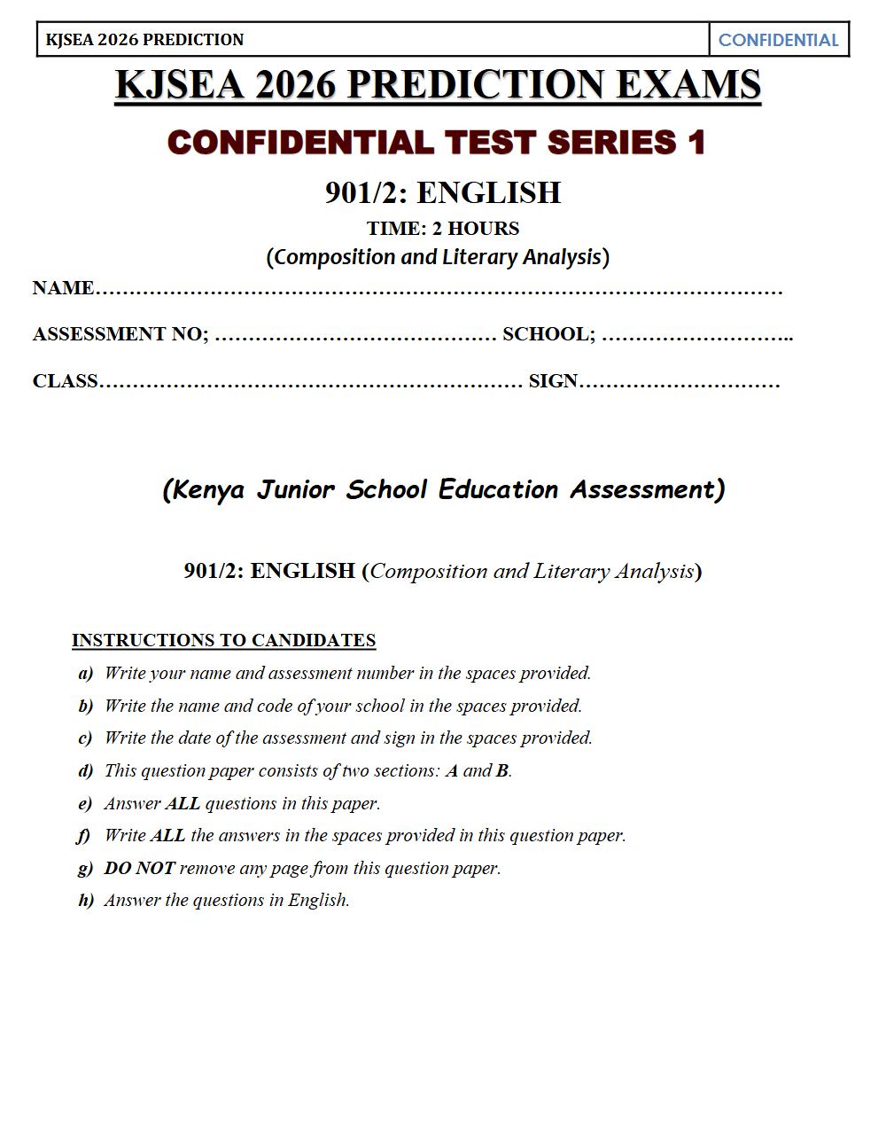 Thumbnail preview of Grade 9 English Paper 2 KJSEA Prediction 2026_10