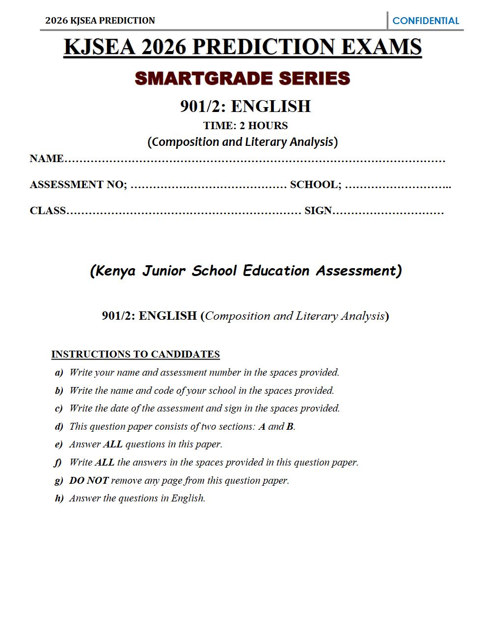 Thumbnail preview of Grade 9 English Paper 2 KJSEA Prediction 2026_12