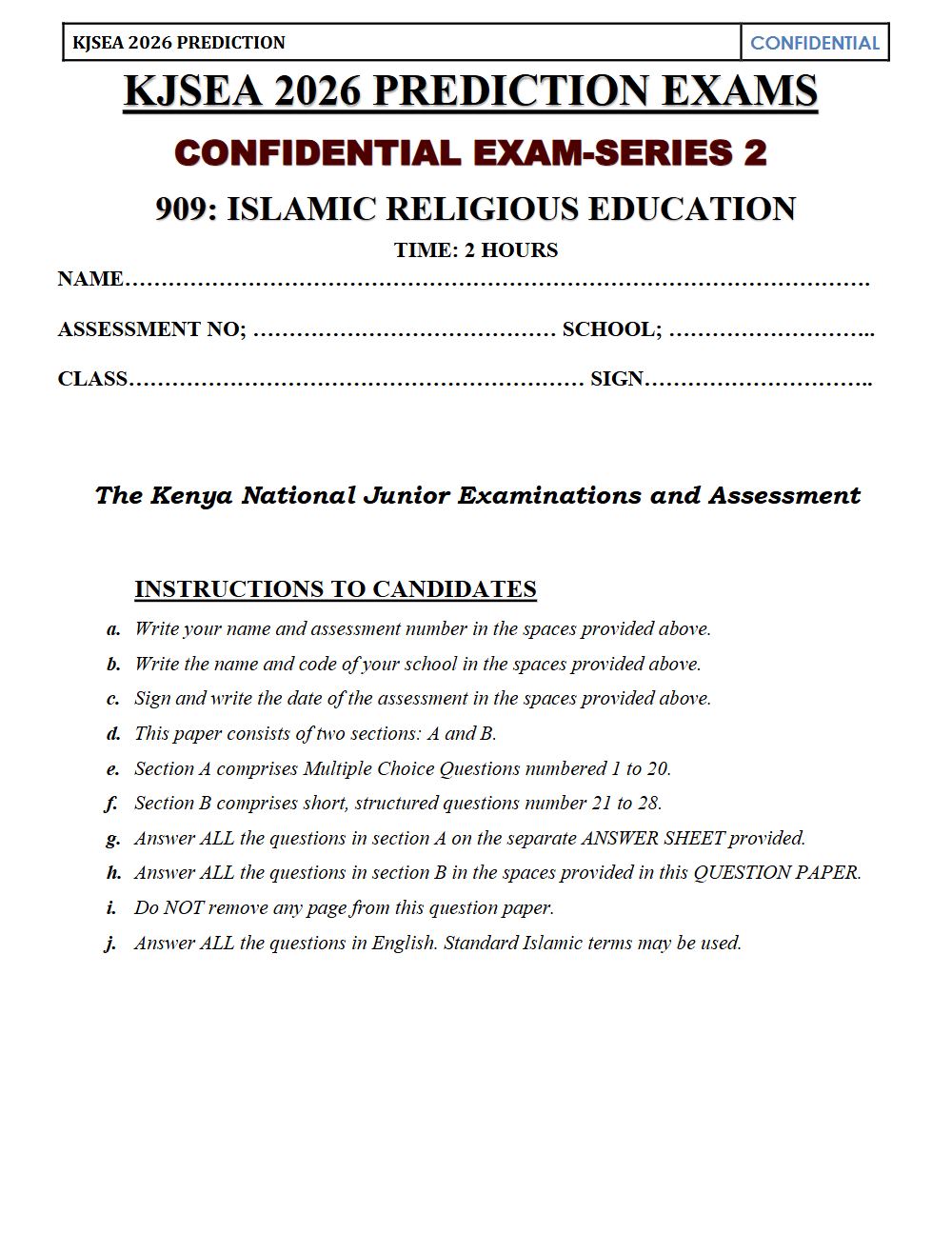Thumbnail preview of Grade 9 IRE KJSEA Prediction 2026_11