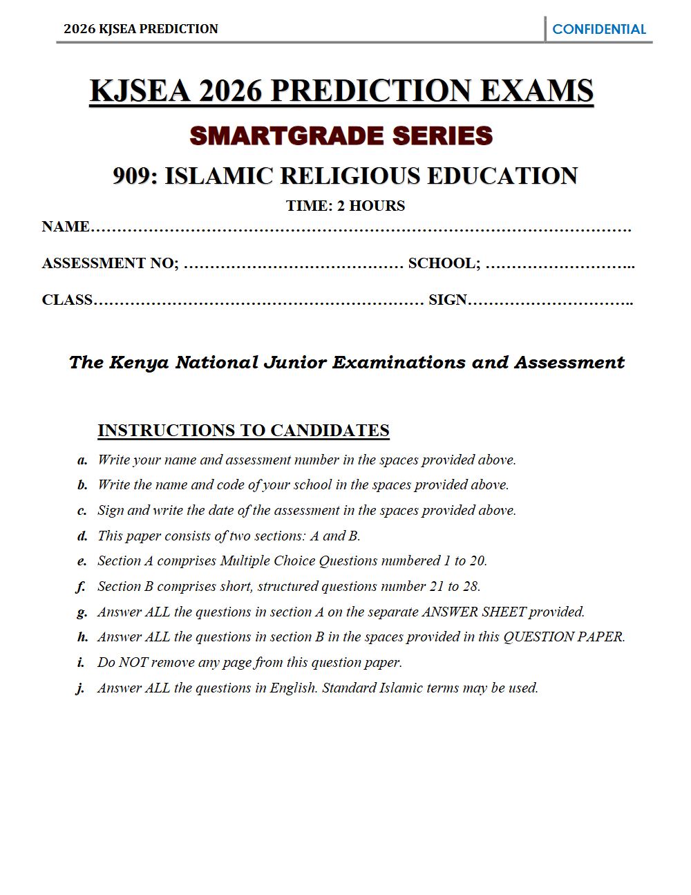 Thumbnail preview of Grade 9 IRE KJSEA Prediction 2026_12