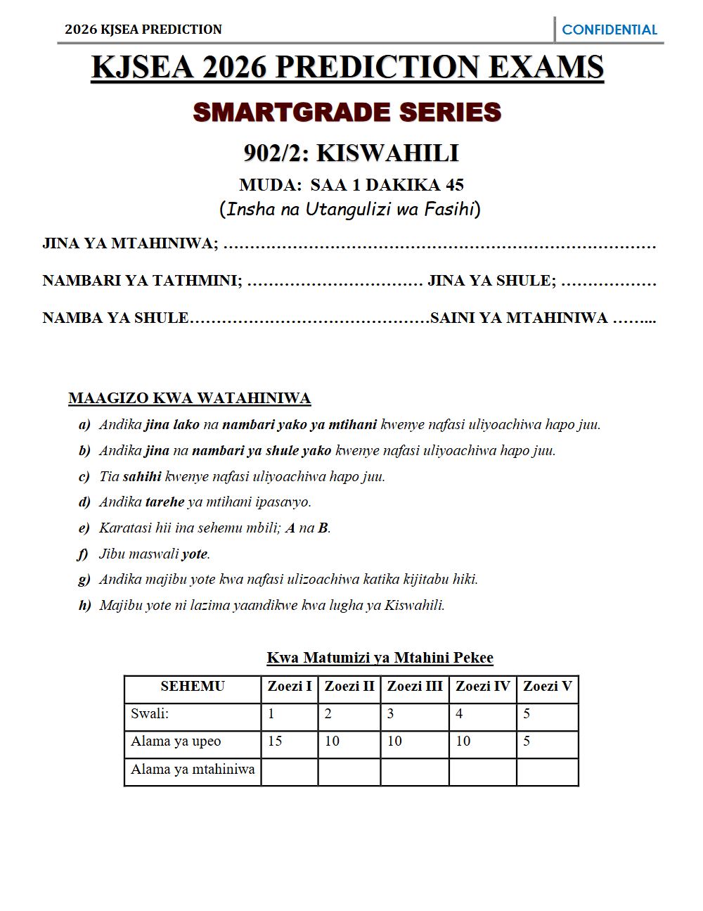Thumbnail preview of Grade 9 Kiswahili Paper 2 KJSEA Prediction 2026_12